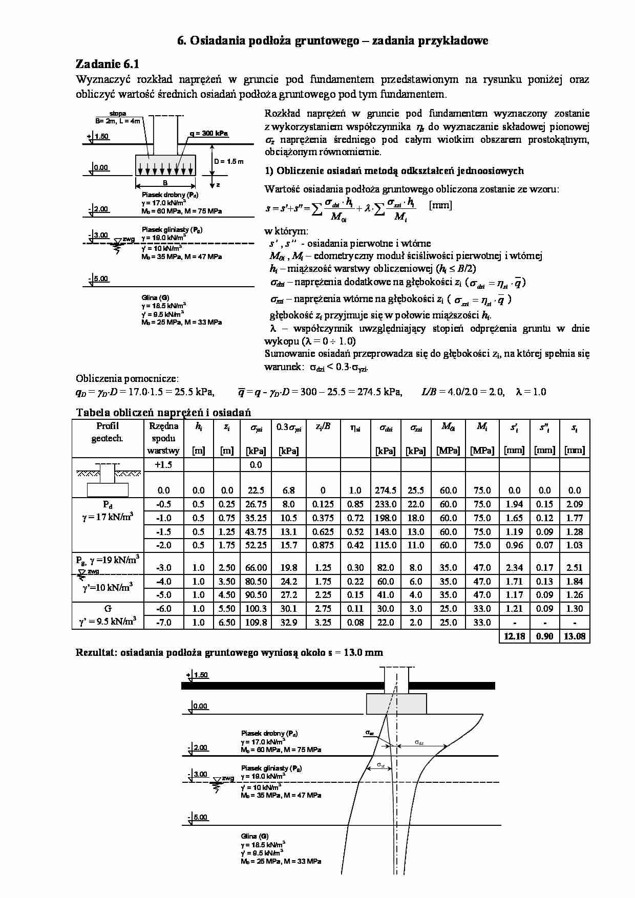 Przykładowe zadania z osiadania-opracowanie - strona 1