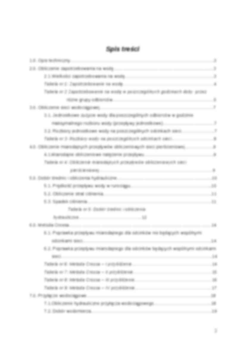 Projekt sieci wodociągowej-opracowanie - strona 2