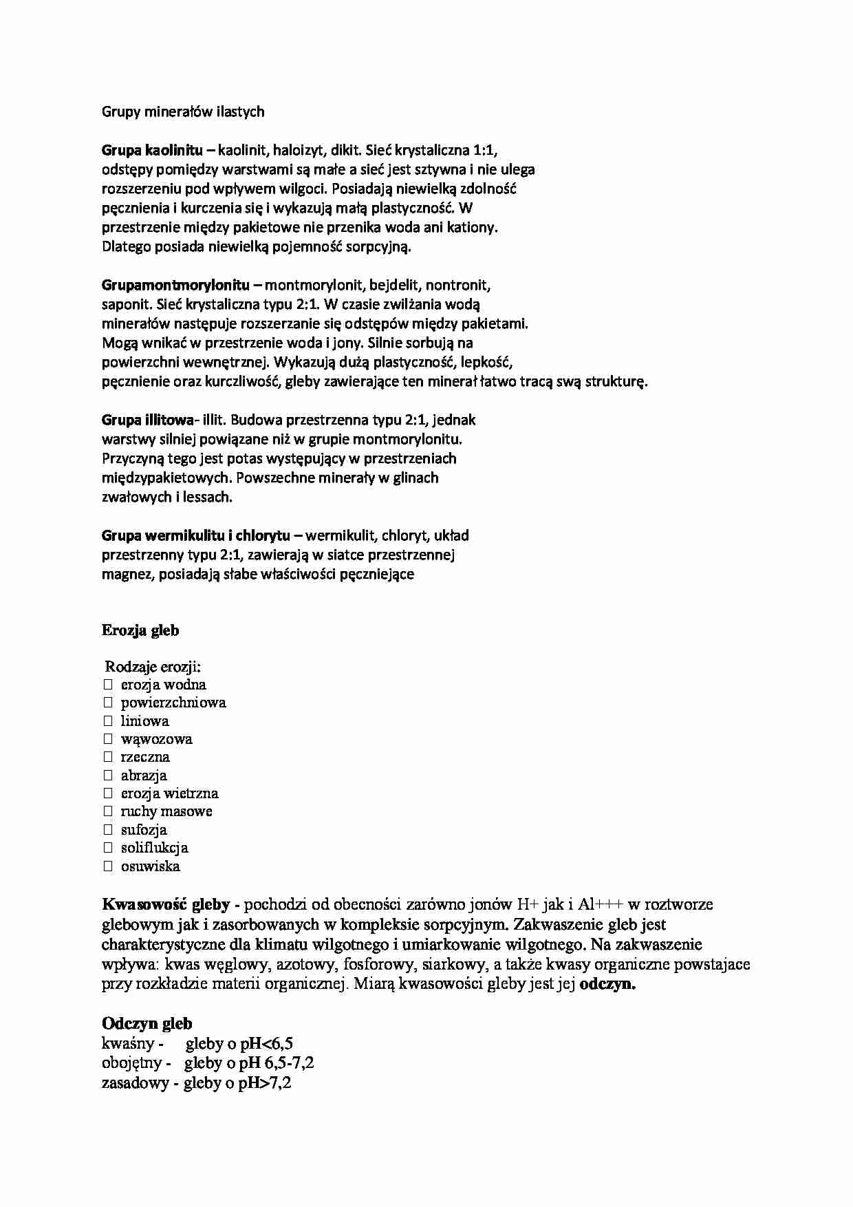 Grupy minerałów ilastych-opracowanie - strona 1