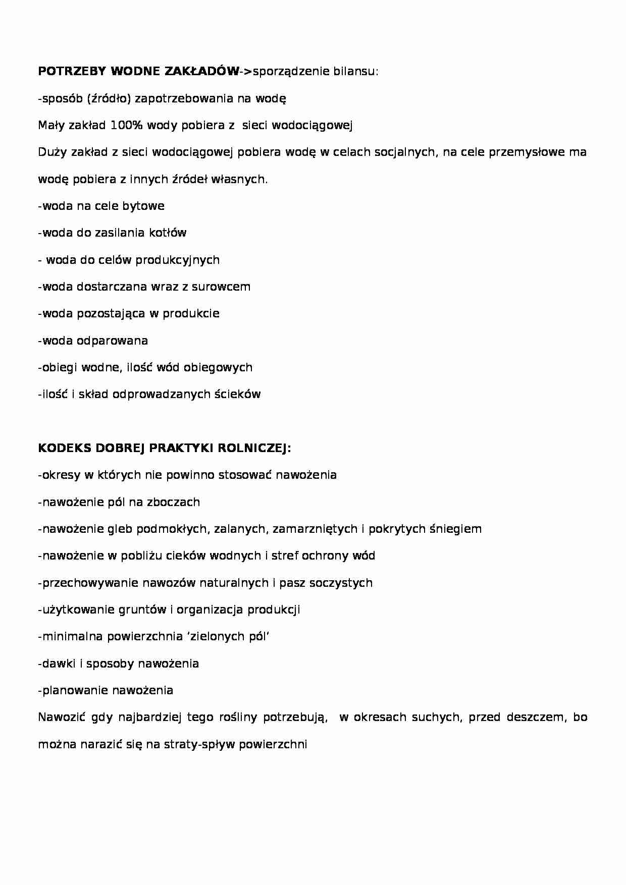 Potrzeby wodne zakładów-opracowanie - strona 1