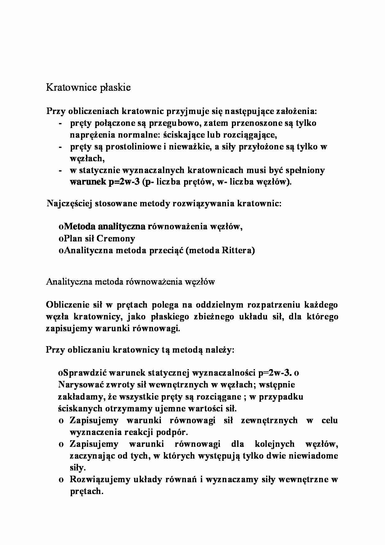 Kratownice płaskie-opracowanie - strona 1