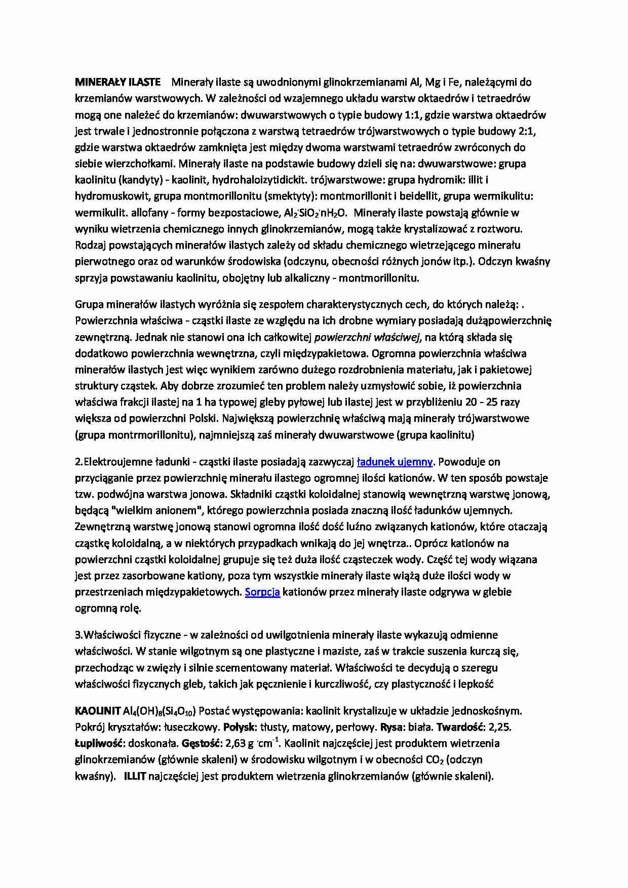 Minerały ilaste-opracowanie - strona 1