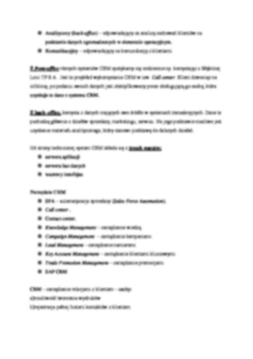  Zarządzanie relacjami z klientami - omówienie - strona 2