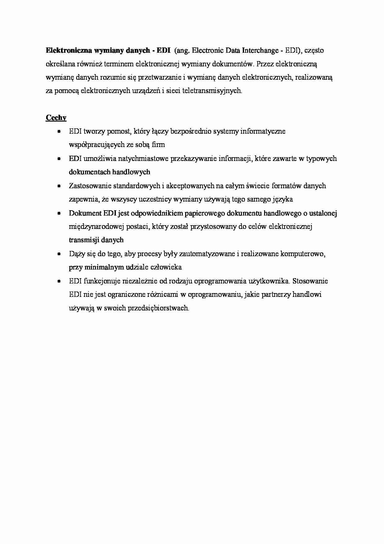  Elektroniczna wymiana danych - omówienie - strona 1