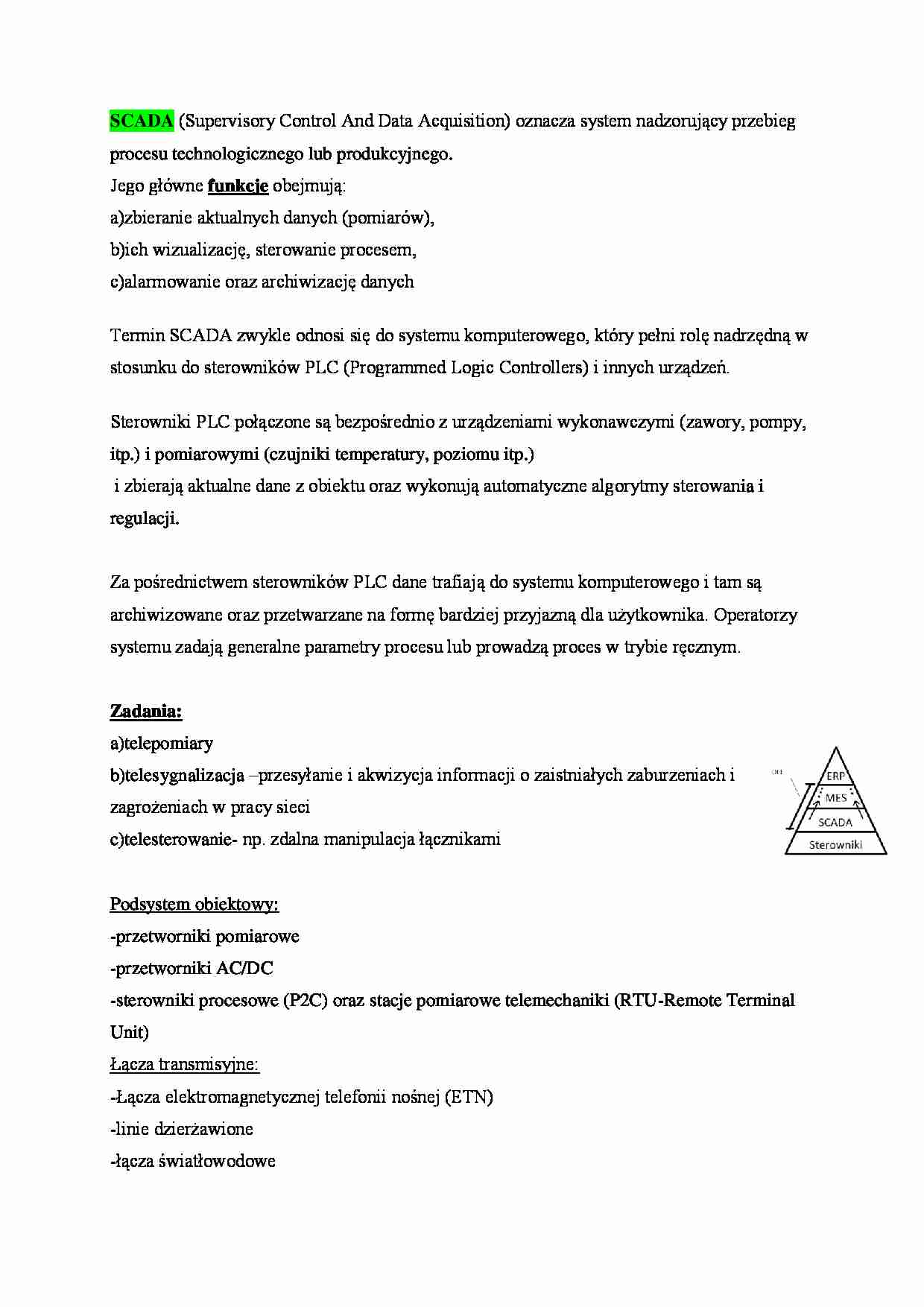 Supervisory Control And Data Acquisition - omówienie - strona 1