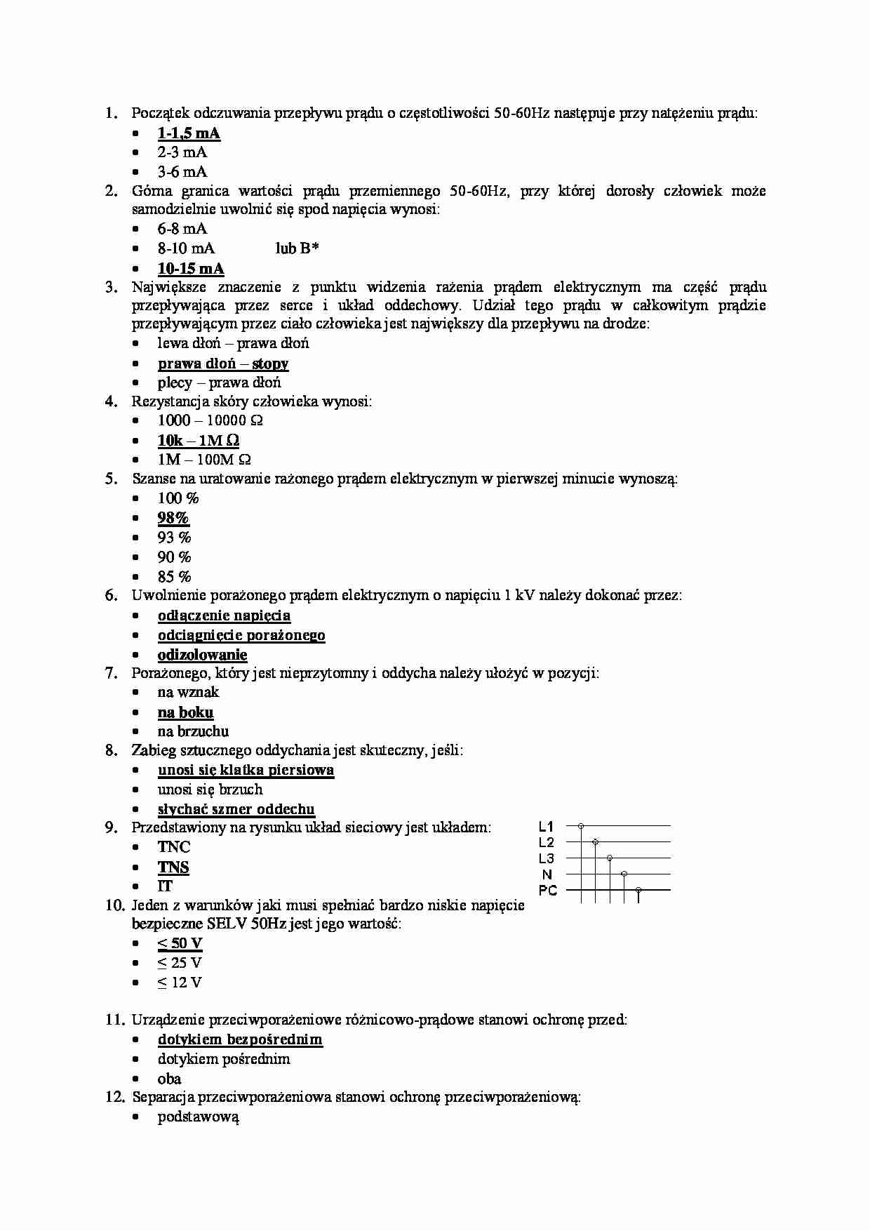 Ergonomia i BHP - test zaliczeniowy - przepływ prądu - strona 1