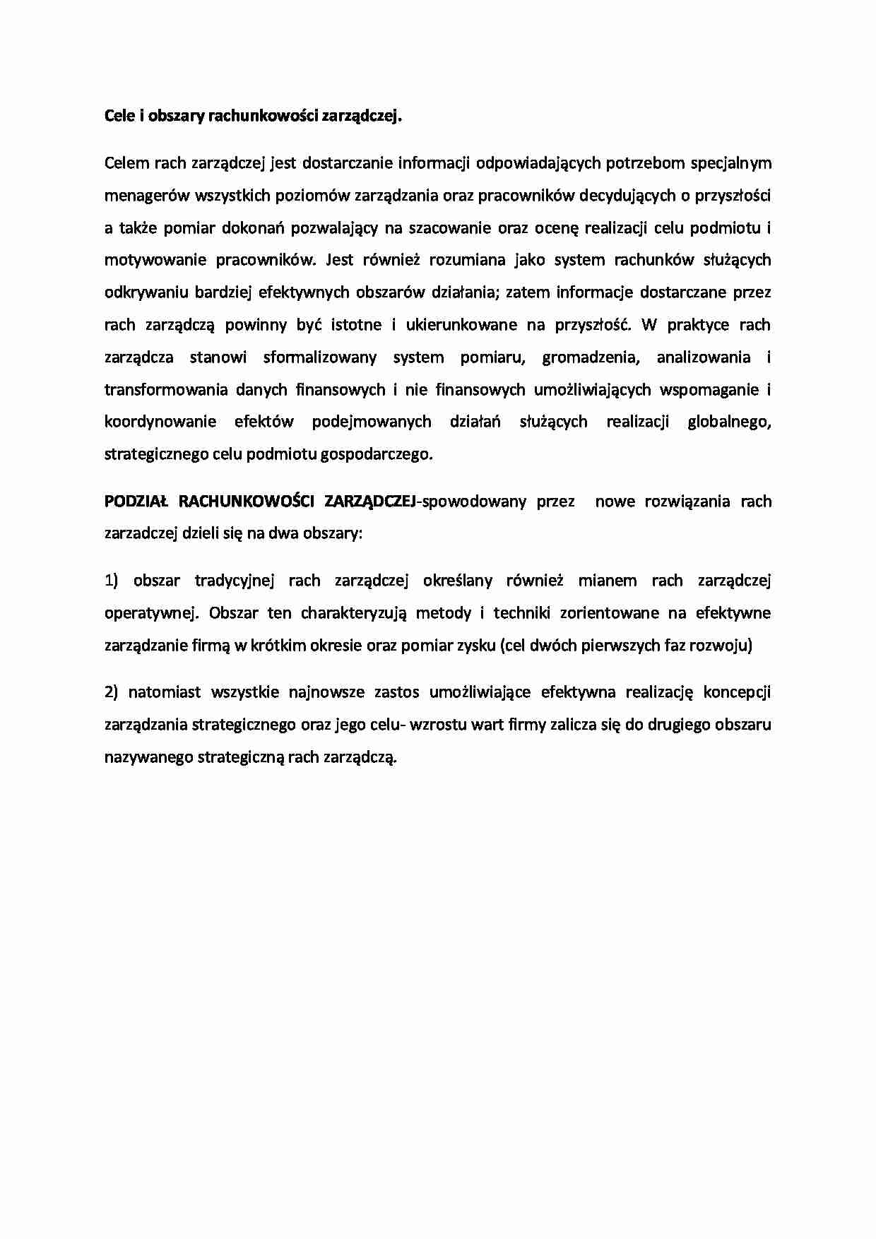  Cele i obszary rachunkowości zarządczej - omówienie - strona 1