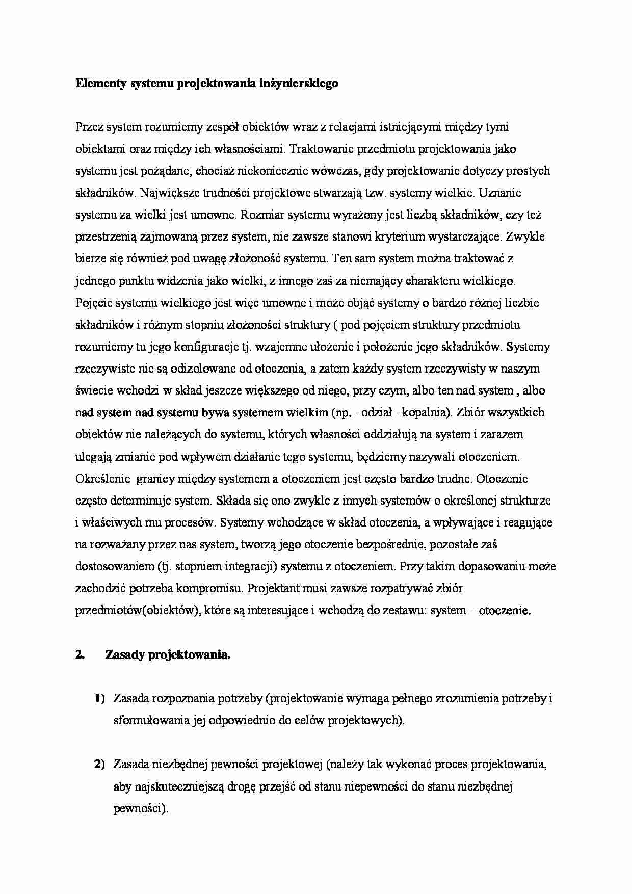 Elementy systemu projektowania inżynierskiego - omówienie - strona 1