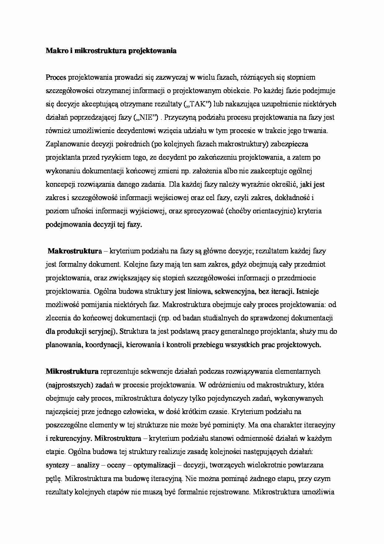 Makro i mikrostruktura projektowania - omówienie - Produkcja seryjna - strona 1