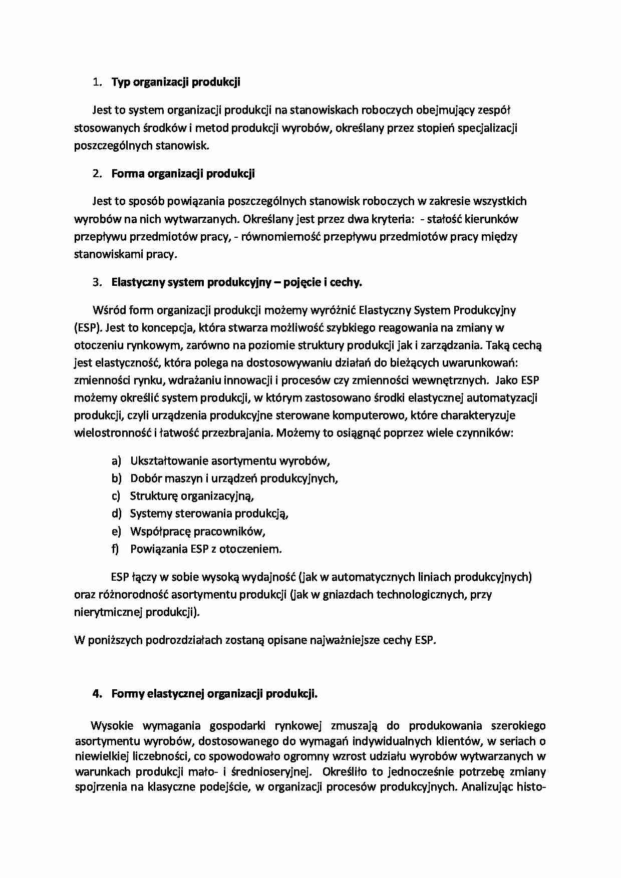 Elastyczny system produkcji - omówienie - Typ organizacji produkcji - strona 1