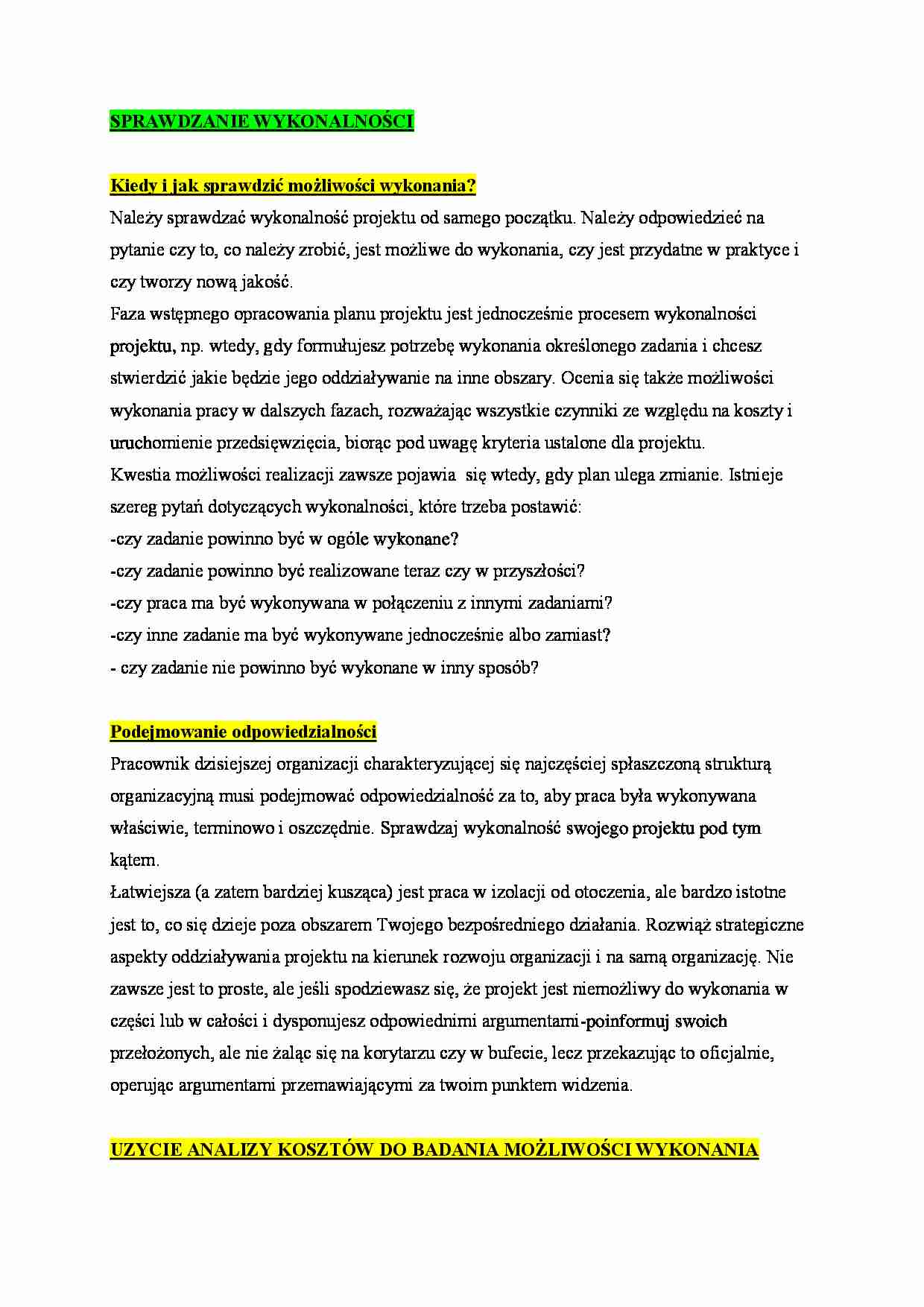 Sprawdzanie wykonalności - odpowiedzialność - strona 1