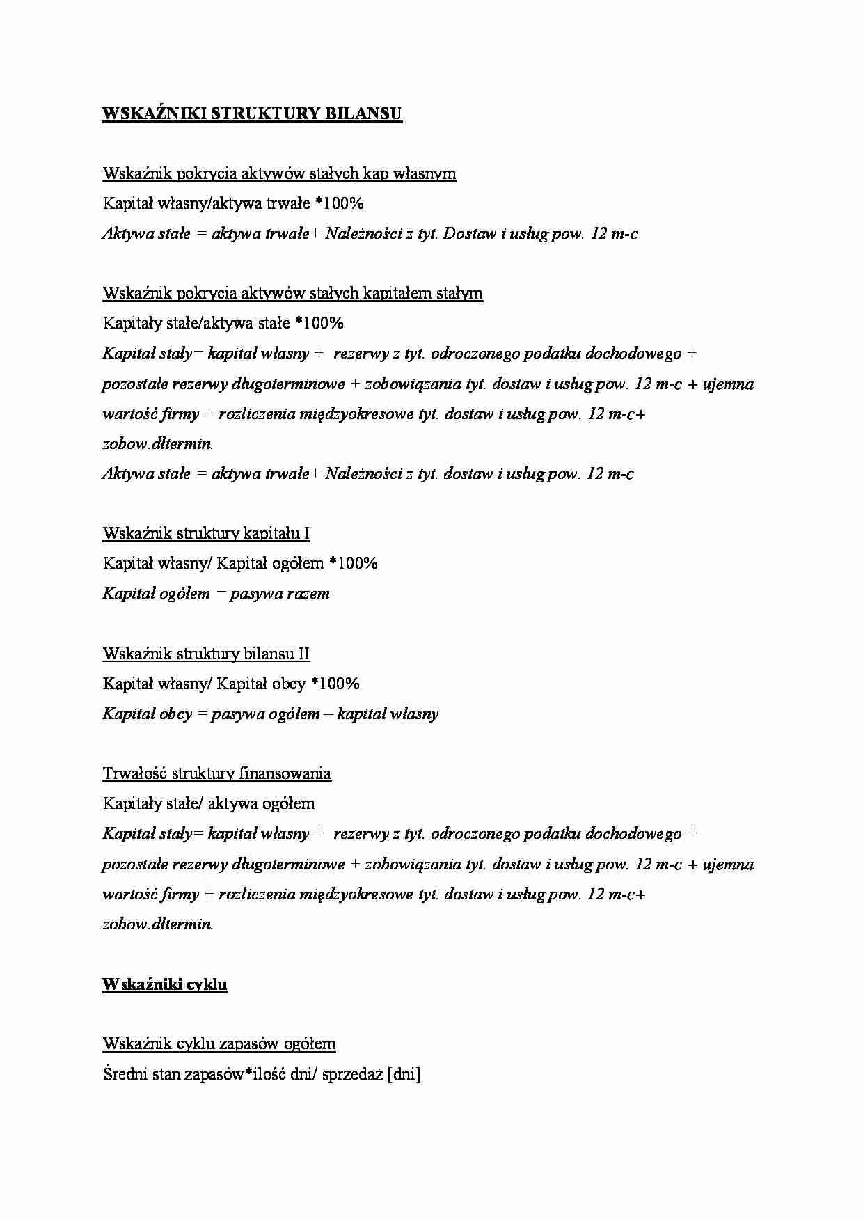 Wskaźniki struktury bilansu - wykład - strona 1