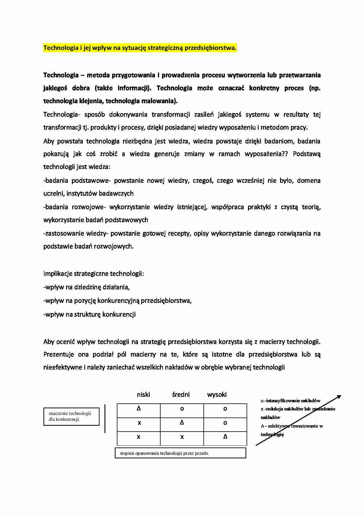 Technologia i jej wpływ  - omówienie - strona 1