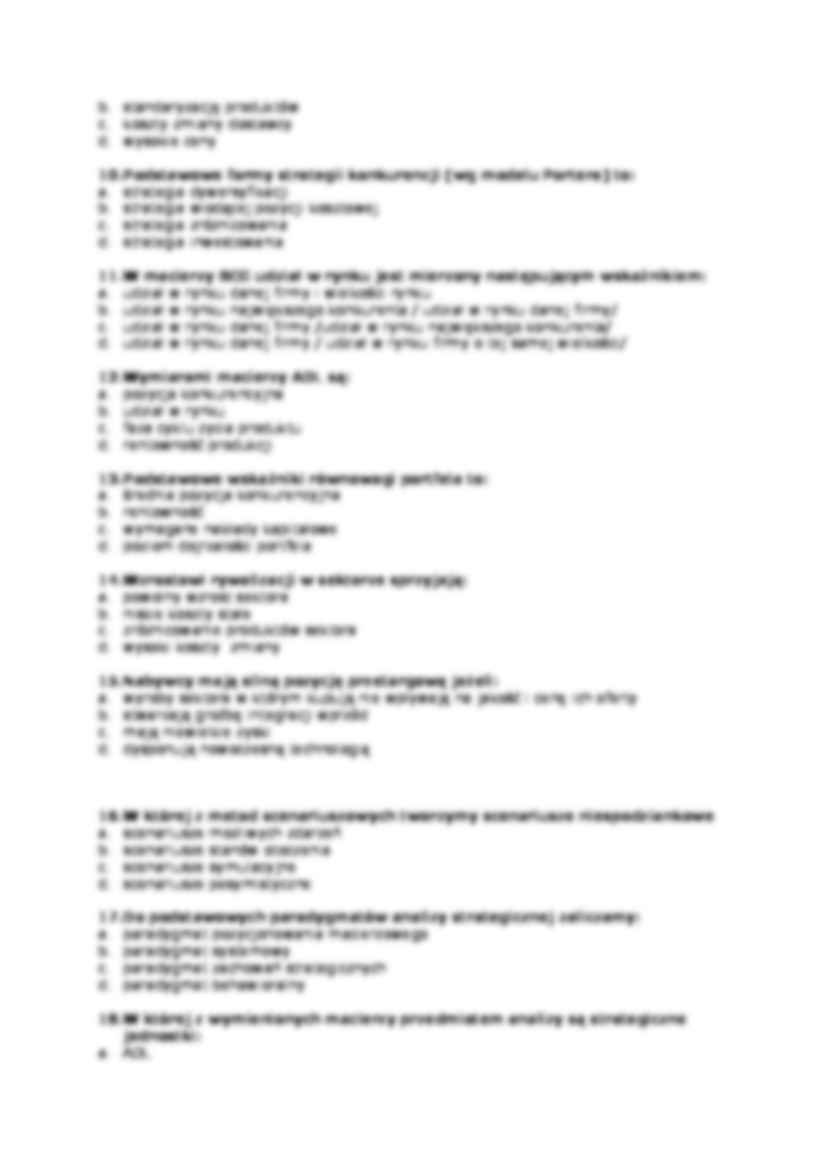 Zarządzanie strategiczne - test - strona 2