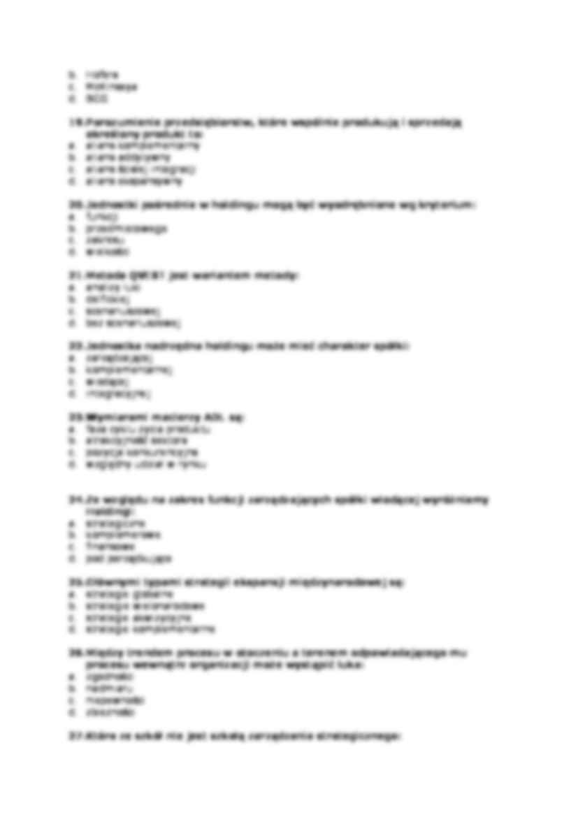 Zarządzanie strategiczne - test - strona 3