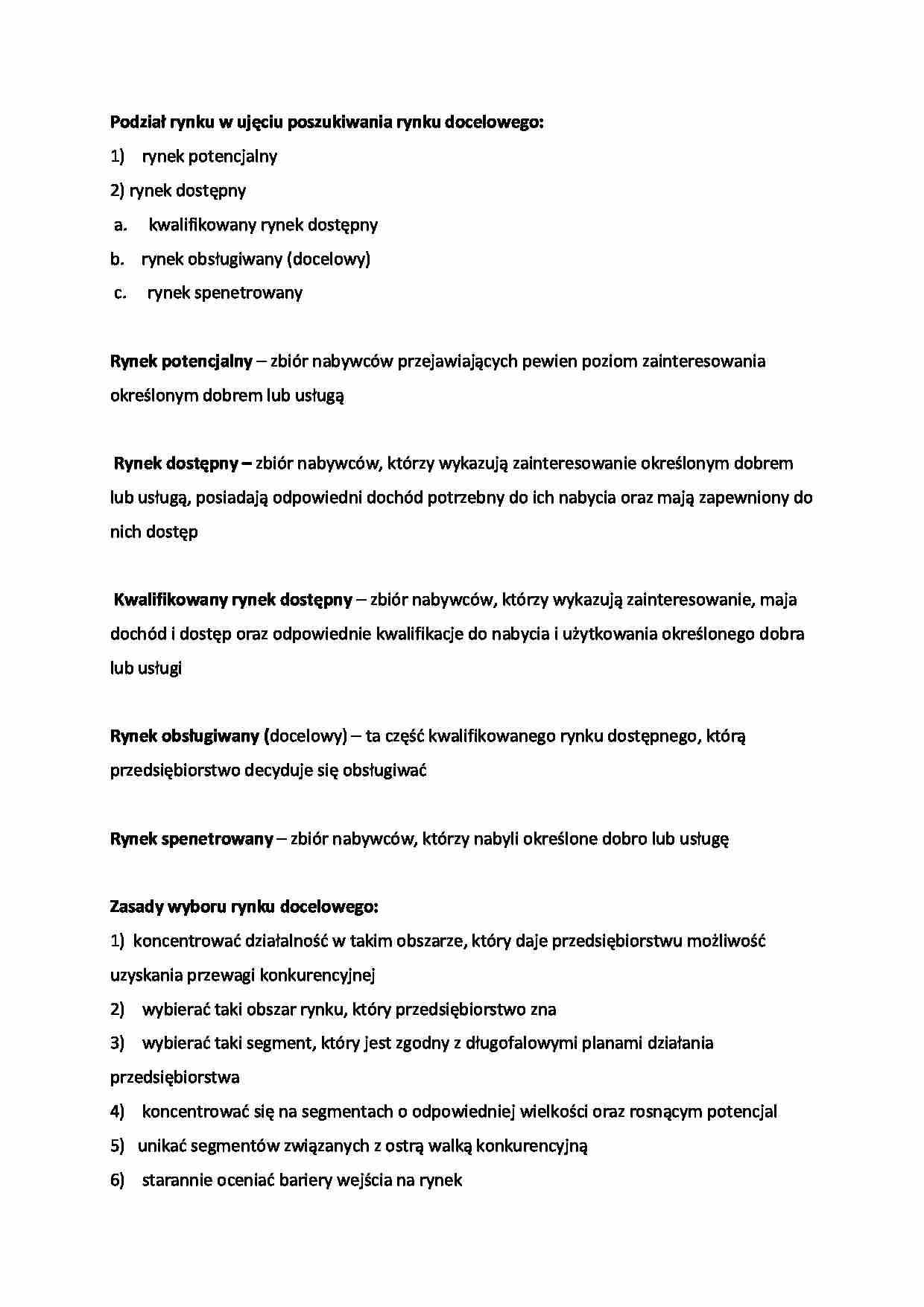 Podział rynku - omówienie - strona 1