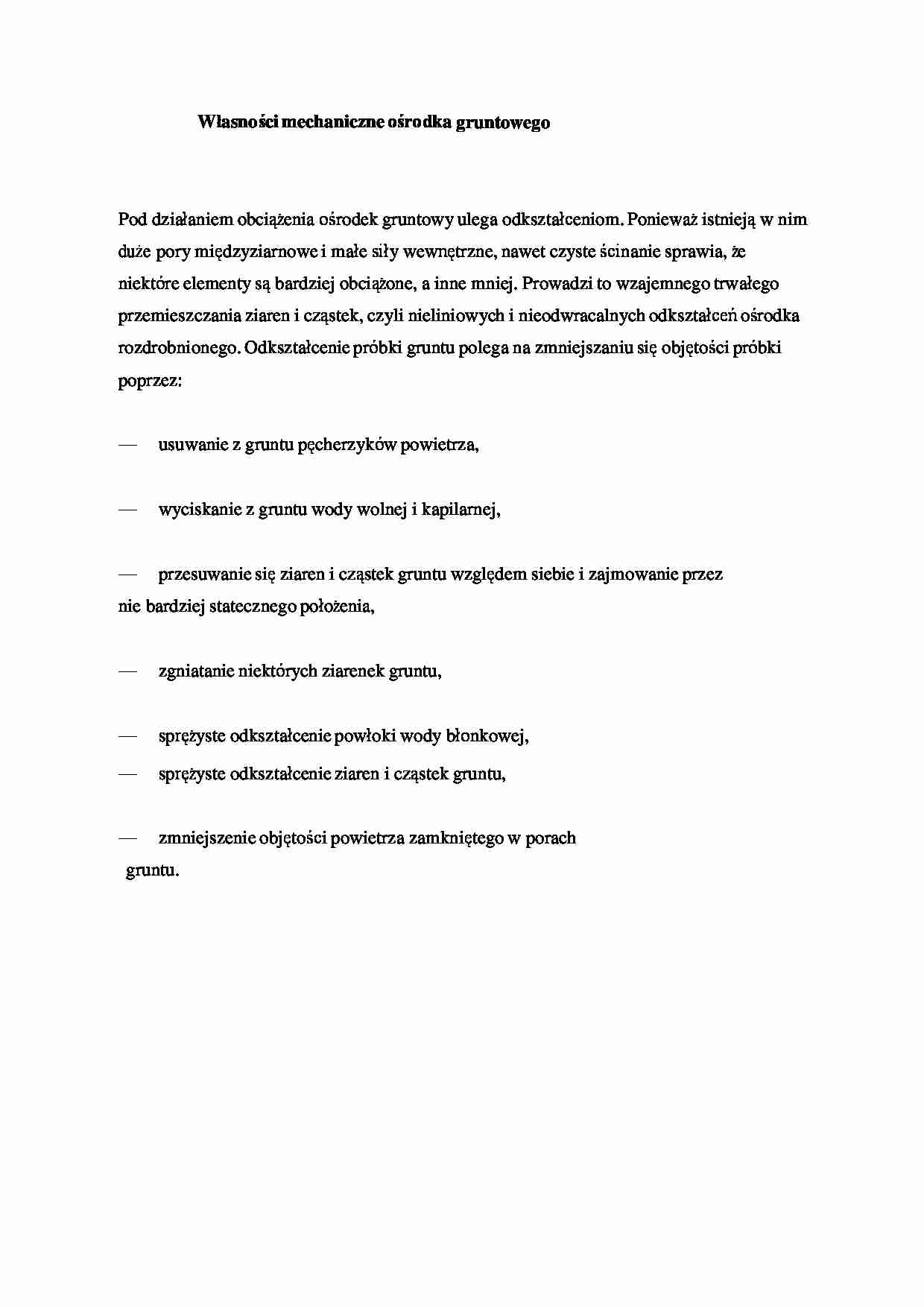 Własności mechaniczne ośrodka gruntowego - omówienie - strona 1