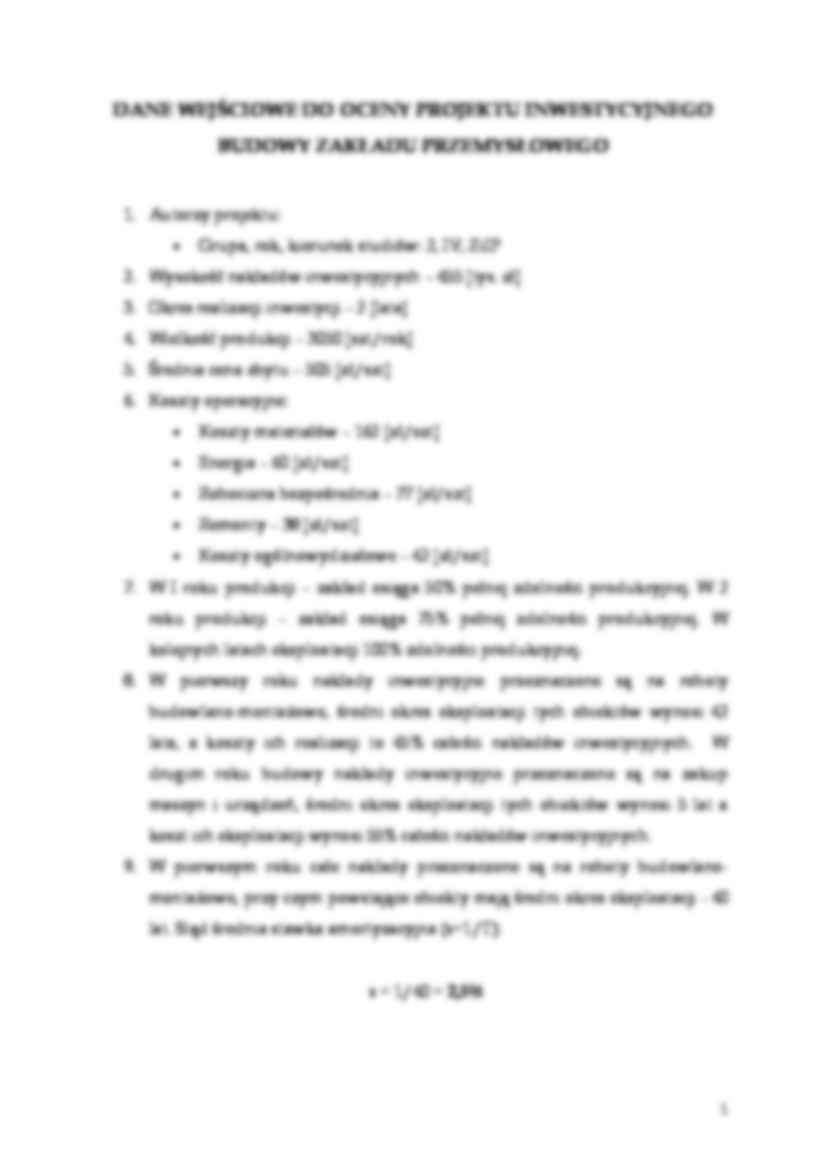 Projekt inwestycyjny - ekonomika - strona 2