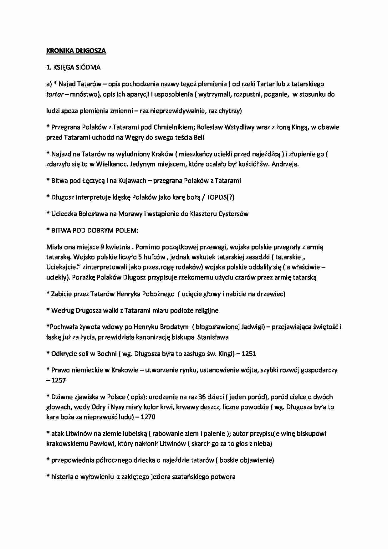 Kroniki Długosza - opracowanie - strona 1