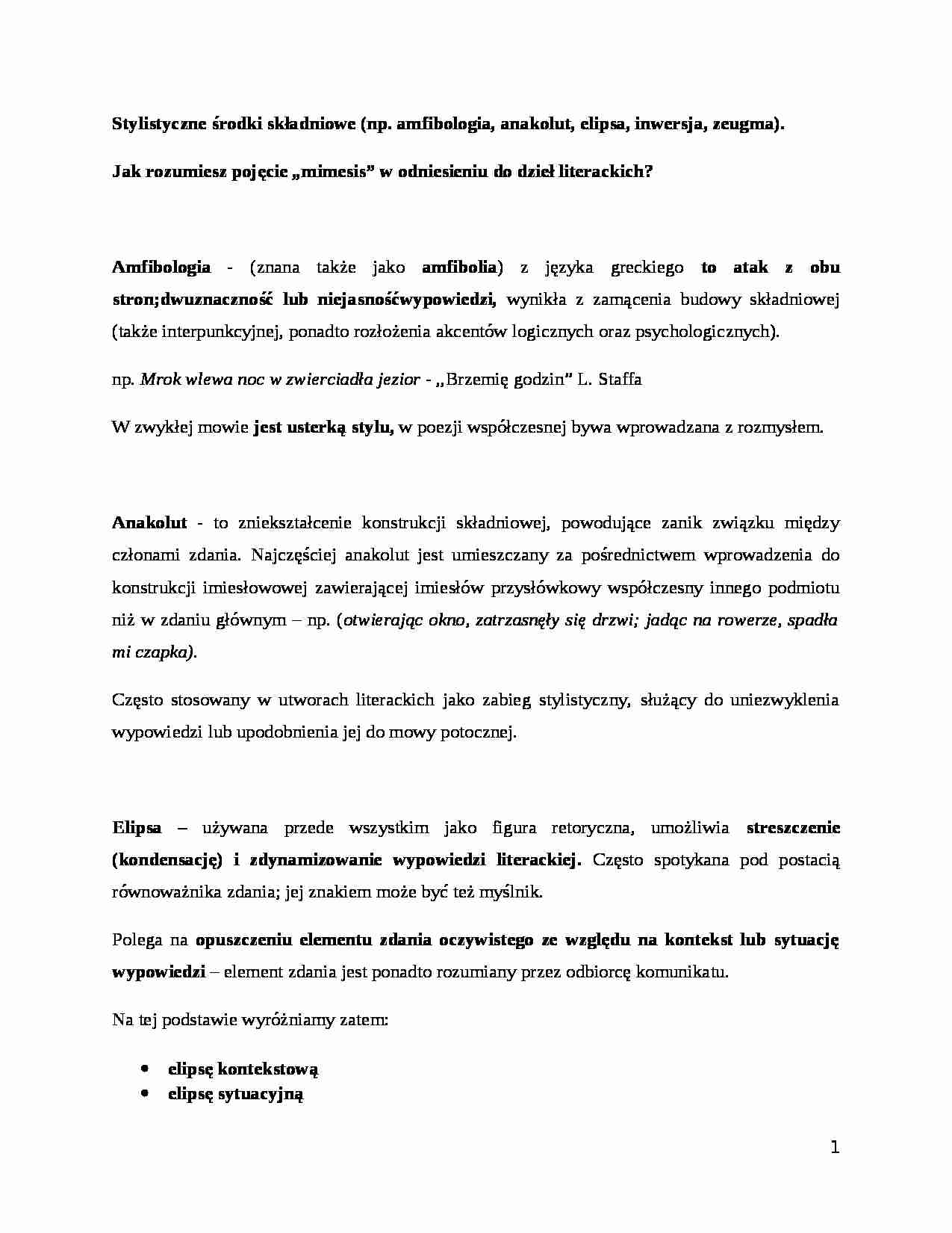 Stylistyczne środki składniowe - strona 1