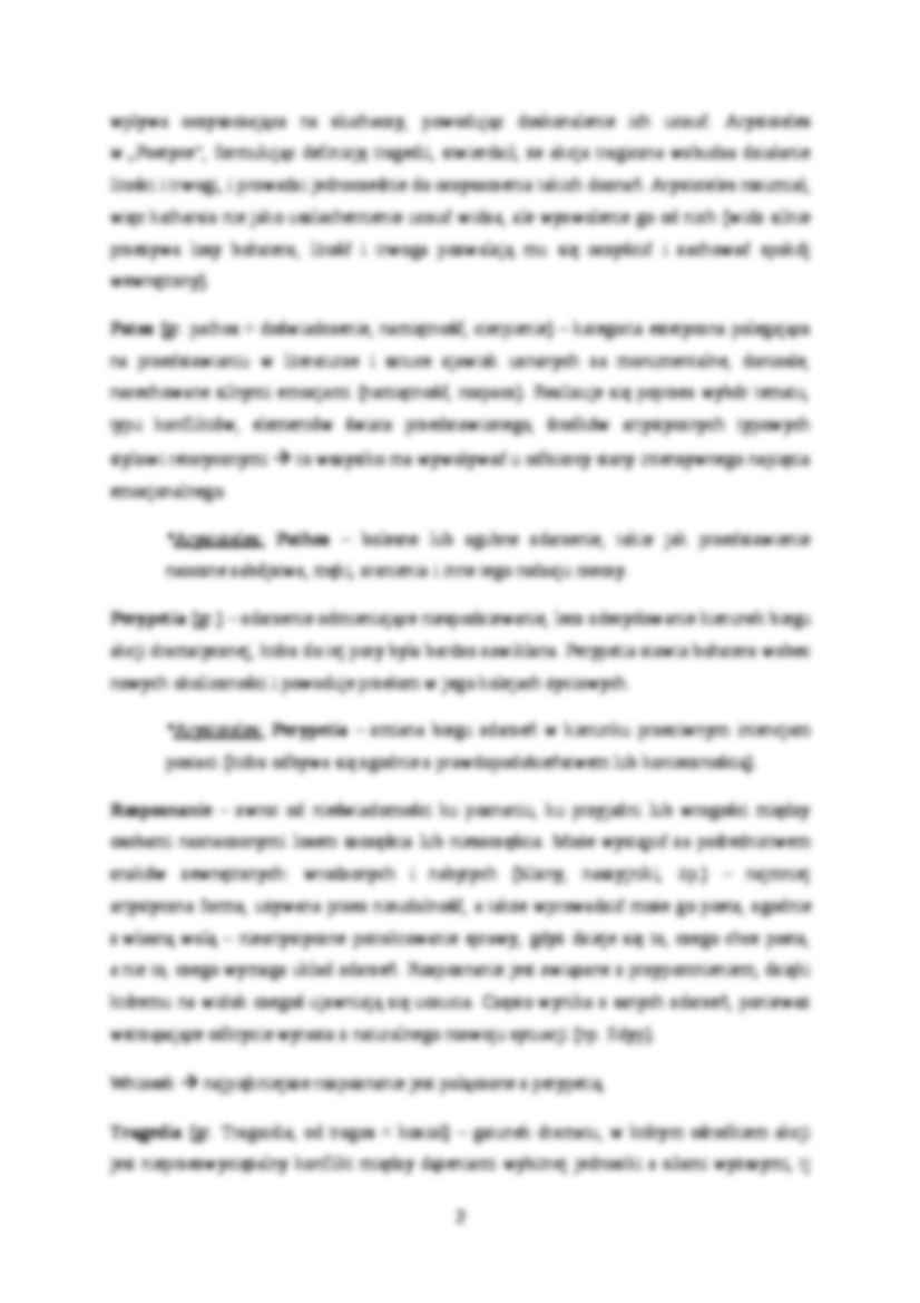 Definicje podstawowych terminów odnoszących się do starożytnej tragedii greckiej. Wiersz składniowy i askładniowy w historii wiersza polskiego - strona 2