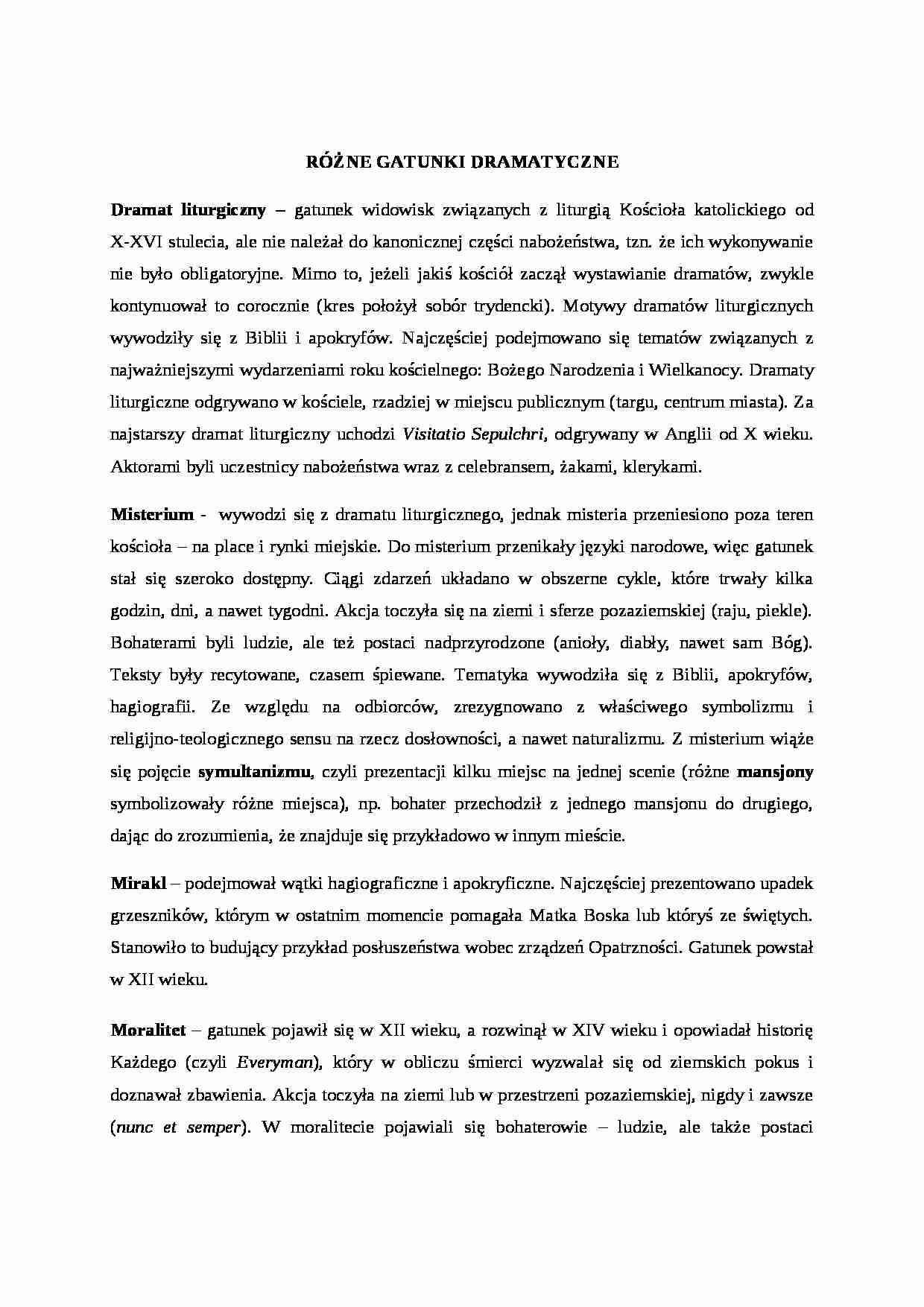 Różne gatunki dramatyczne - strona 1