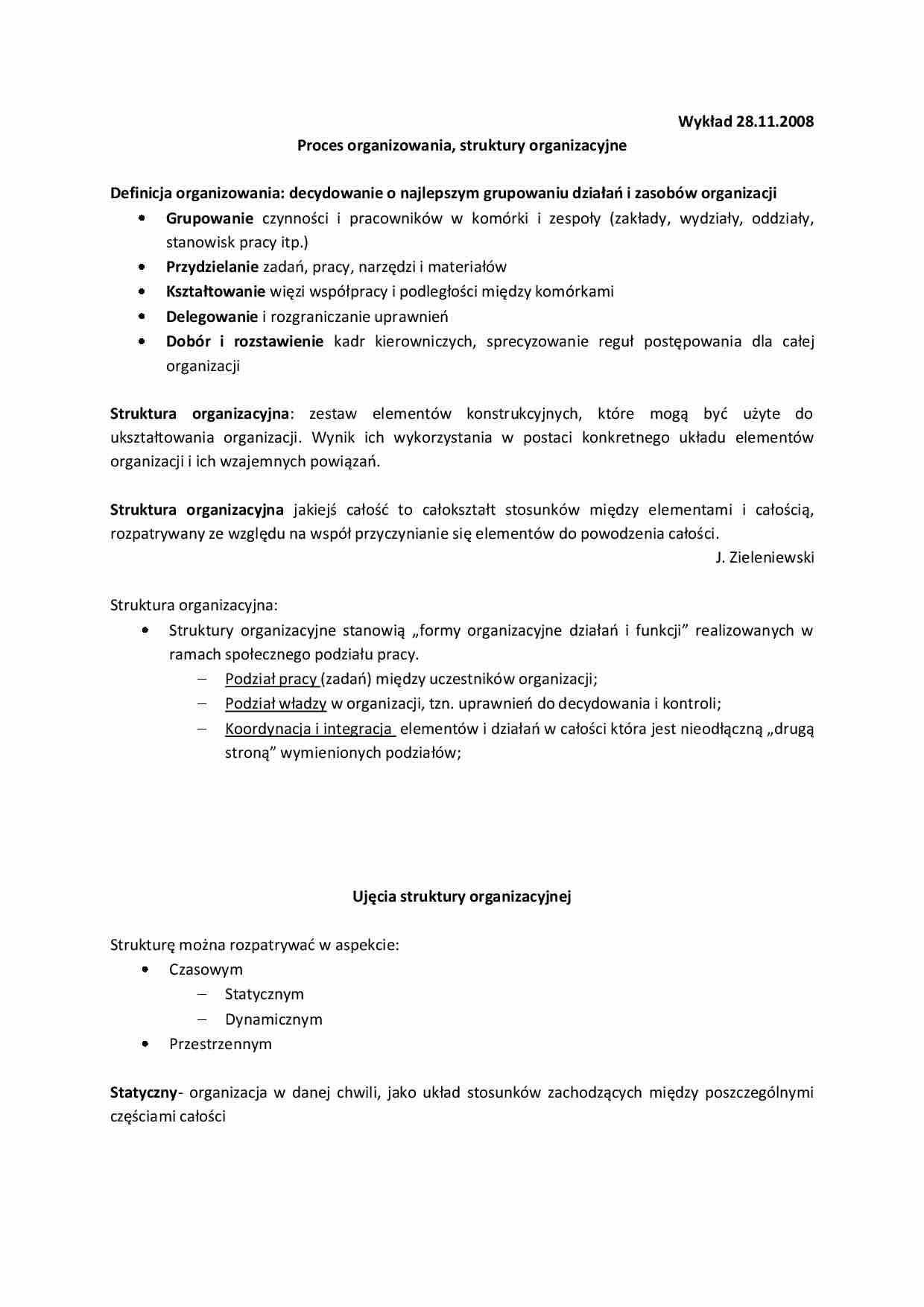 Proces organizowania-opracowaanie - strona 1