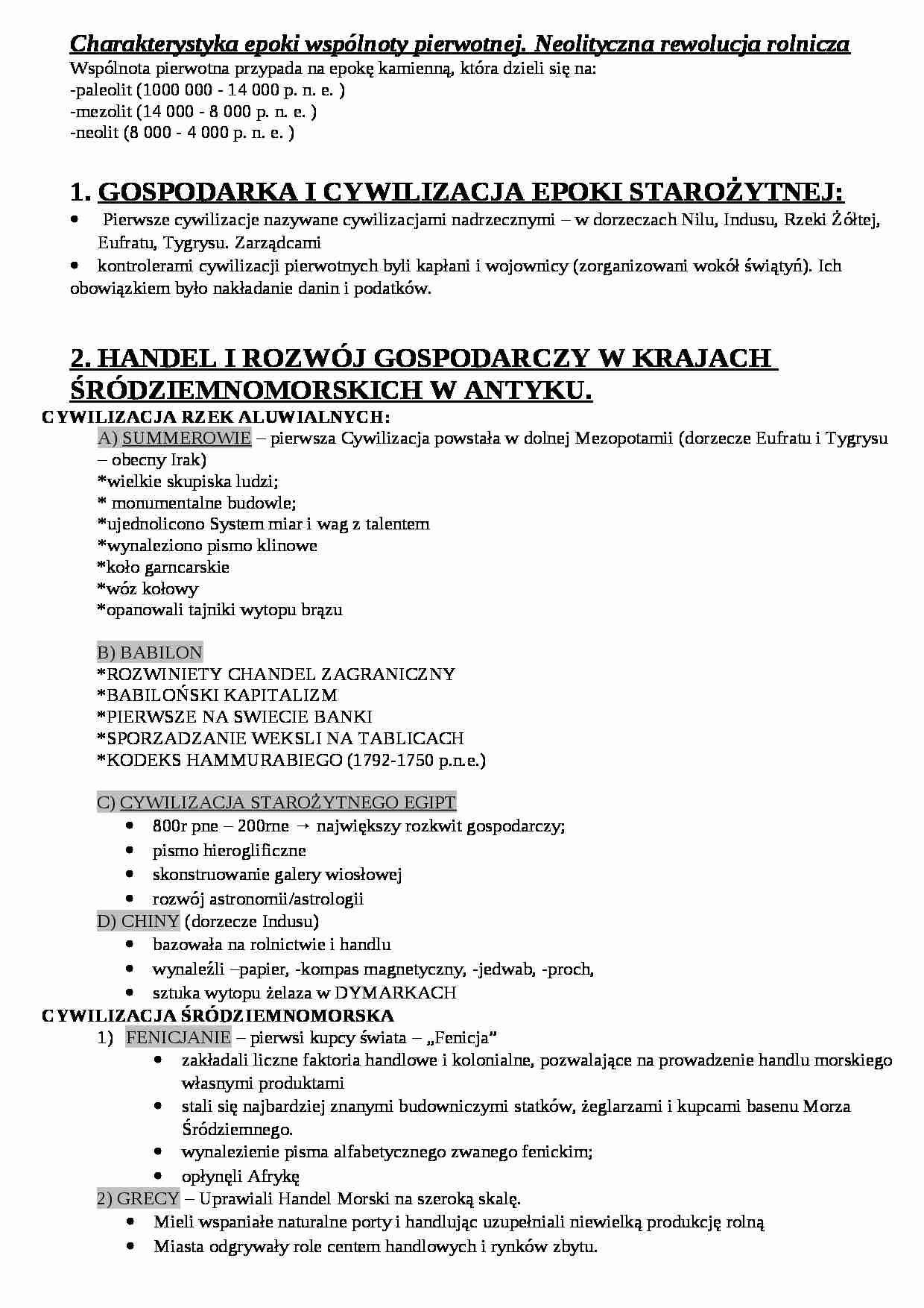 Historia gospodarcza-Skrypt - strona 1