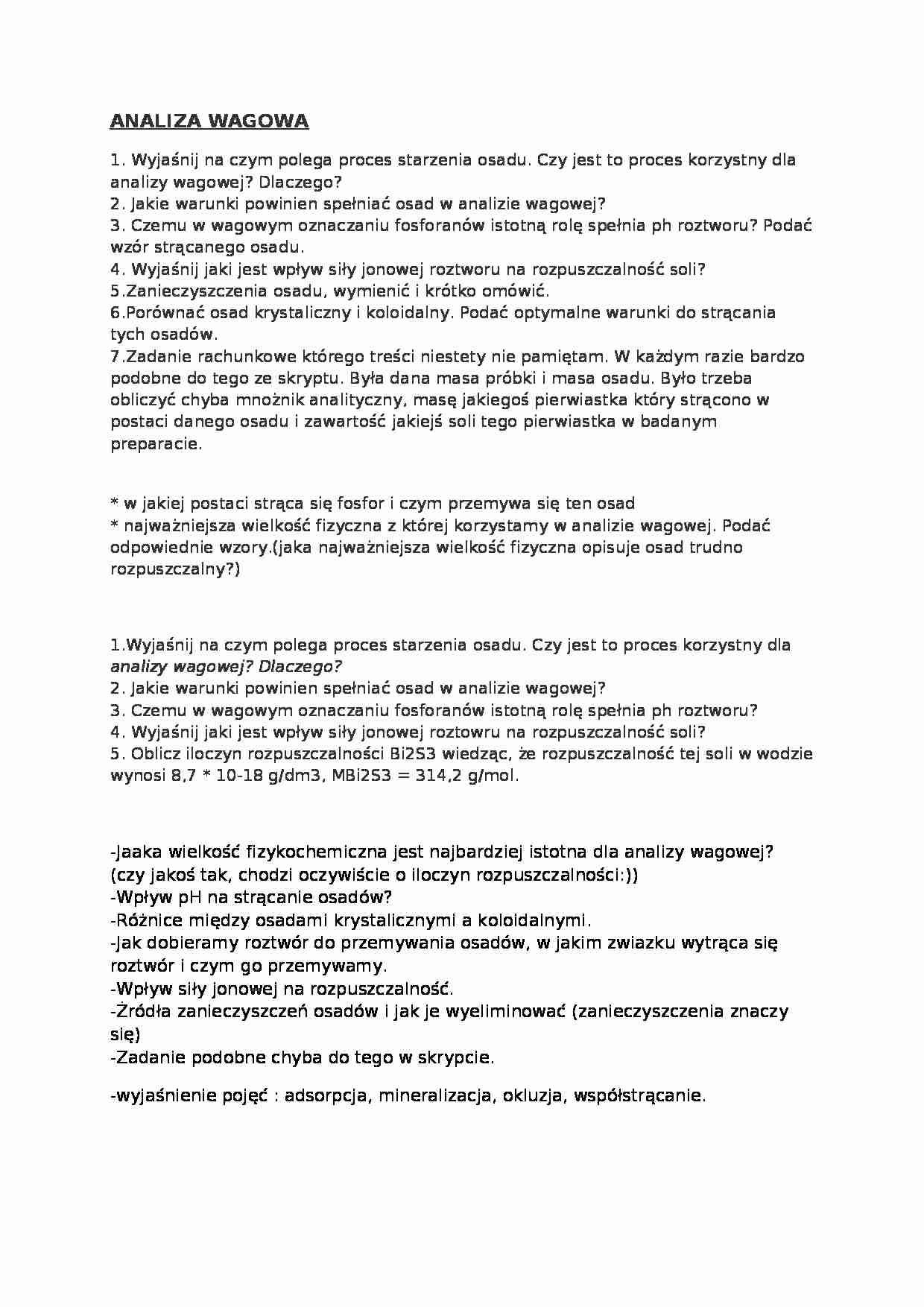 Analiza wagowa-pytania - strona 1