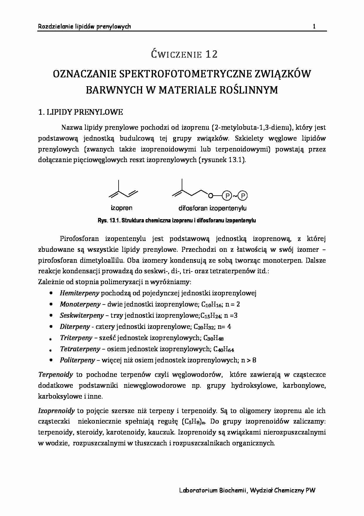 Oznaczanie związków barwnych w materiale roślinnym-ćwiczenia - strona 1
