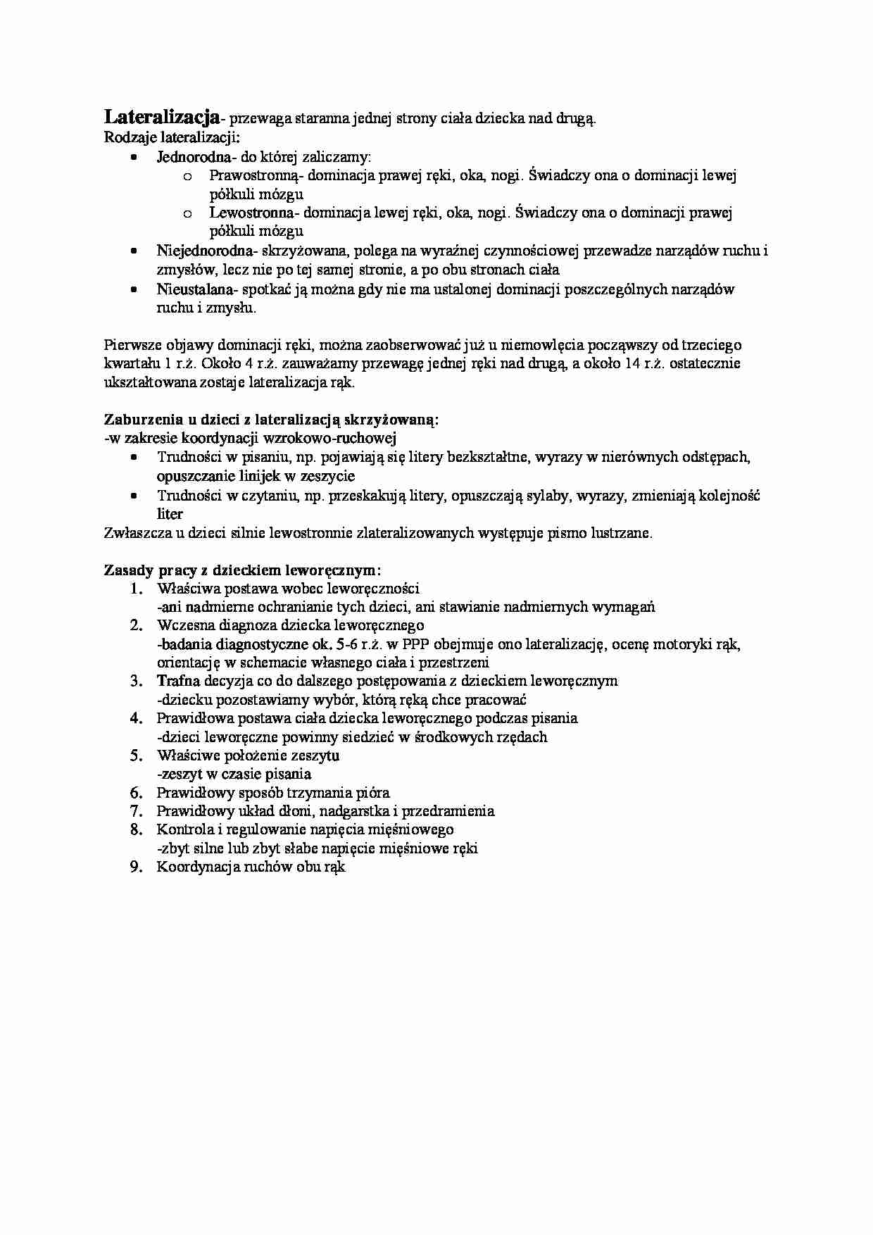  Lateralizacja-opracowanie - strona 1