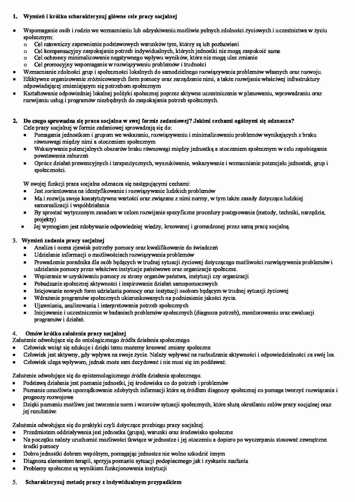 Podstawy pracy socjalnej-zagadnienia - strona 1