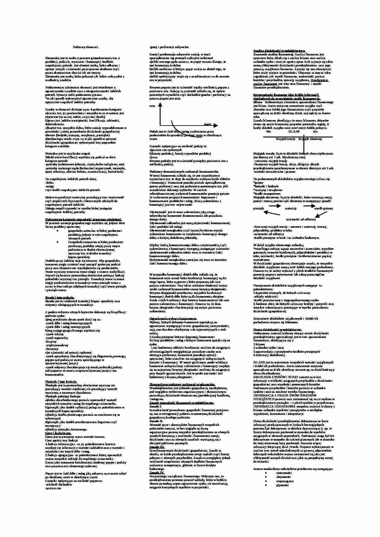 Skrypt - pojęcia ekonomiczne - strona 1