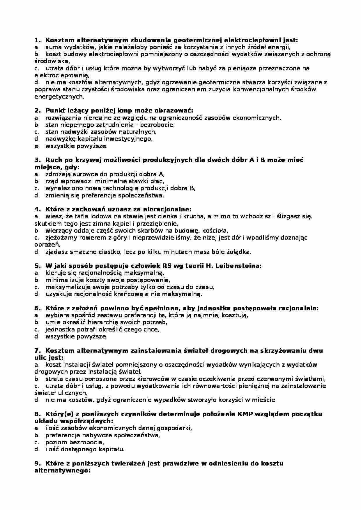 Mikroekonomia-pytania testowe - strona 1