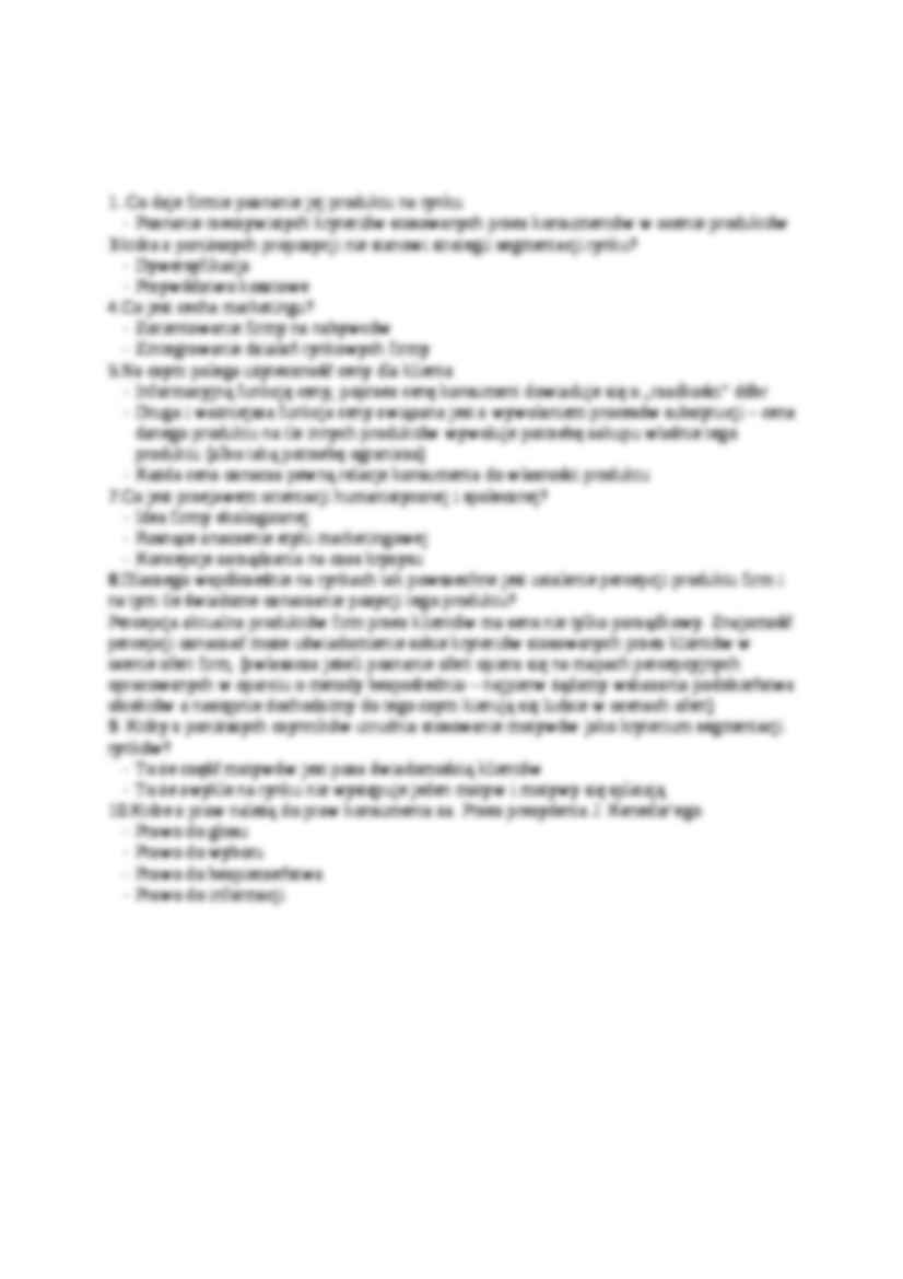 Opracowanie egzaminu  - Segmentacja rynku - strona 2