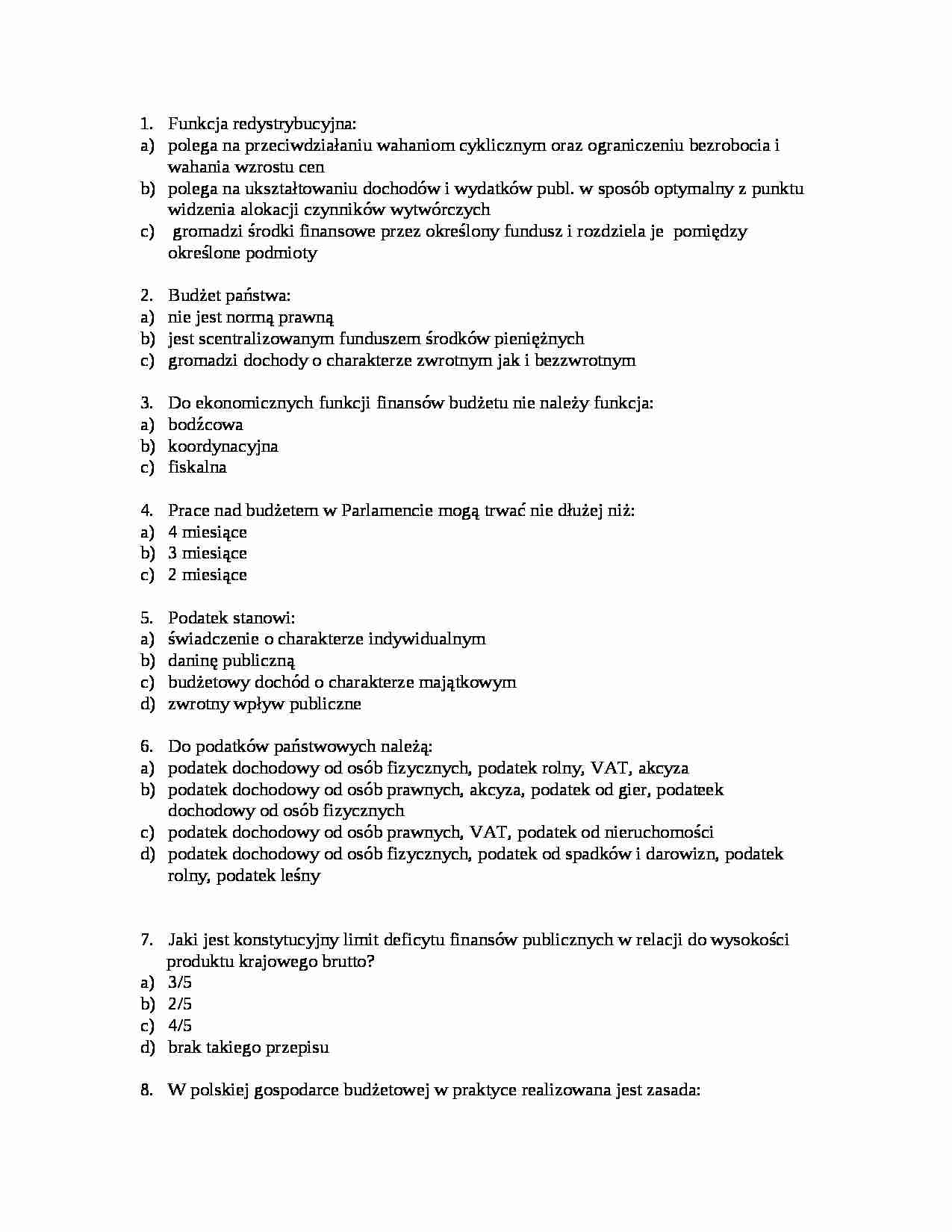 Finanse publiczne-test1 - strona 1