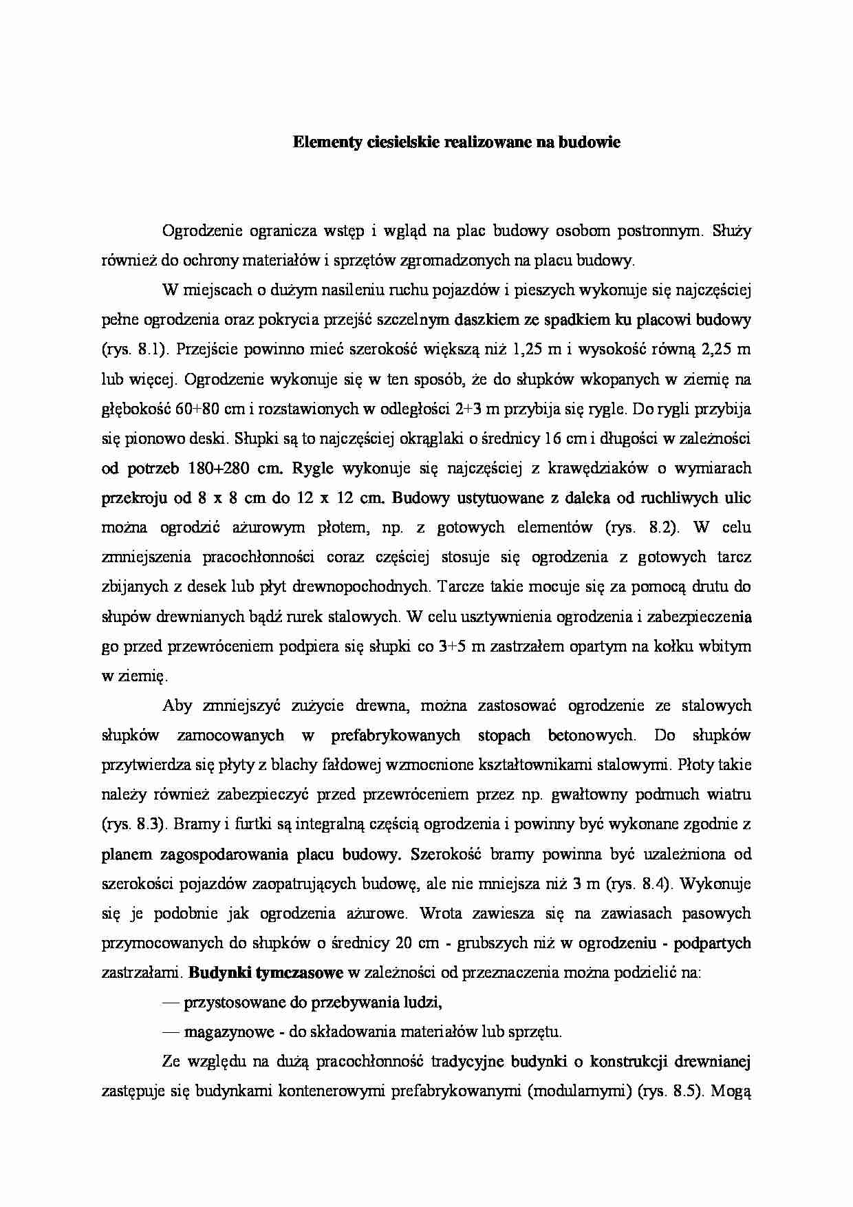 Elementy ciesielskie realizowane na budowie - strona 1