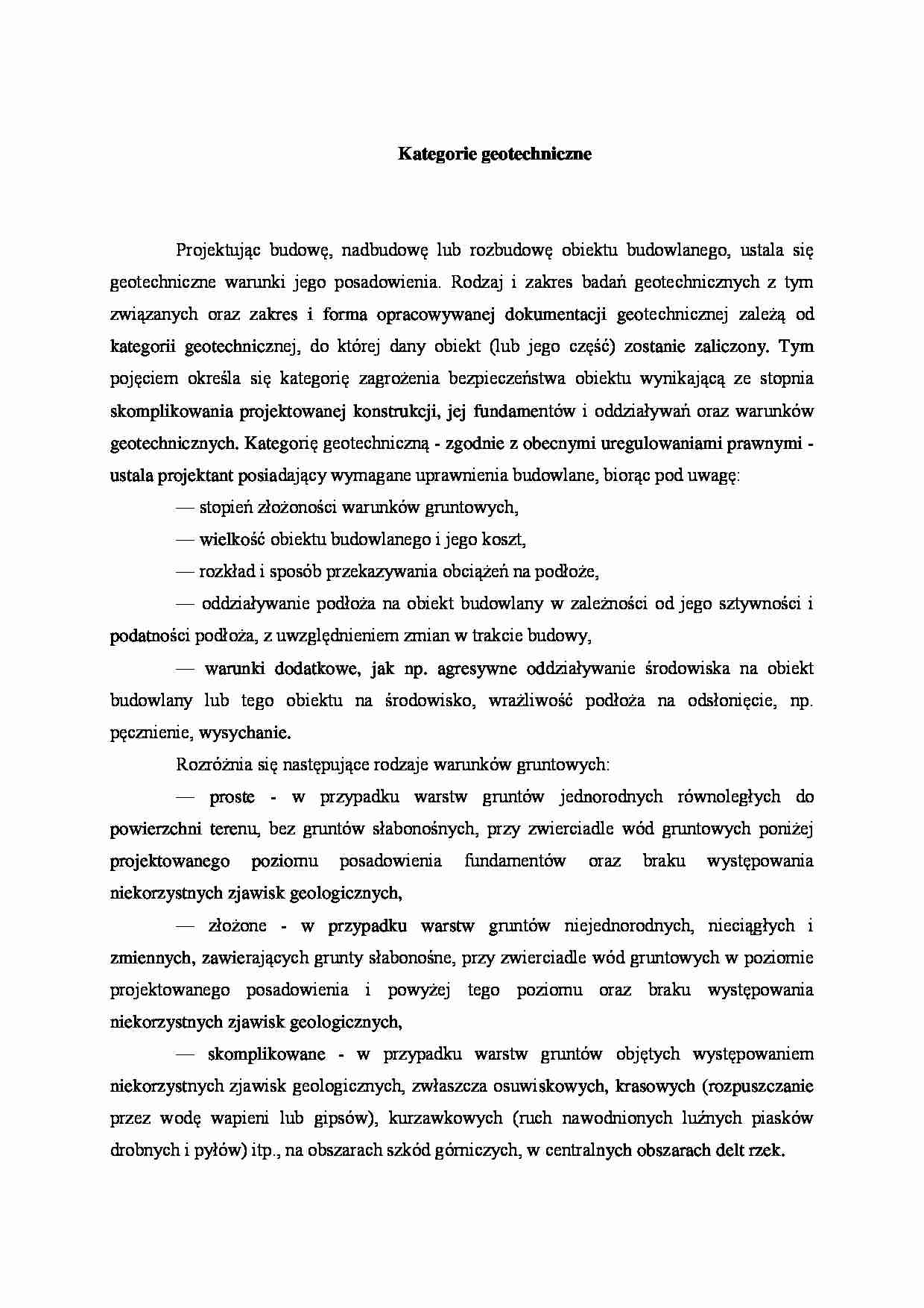 Kategorie geotechniczne - strona 1