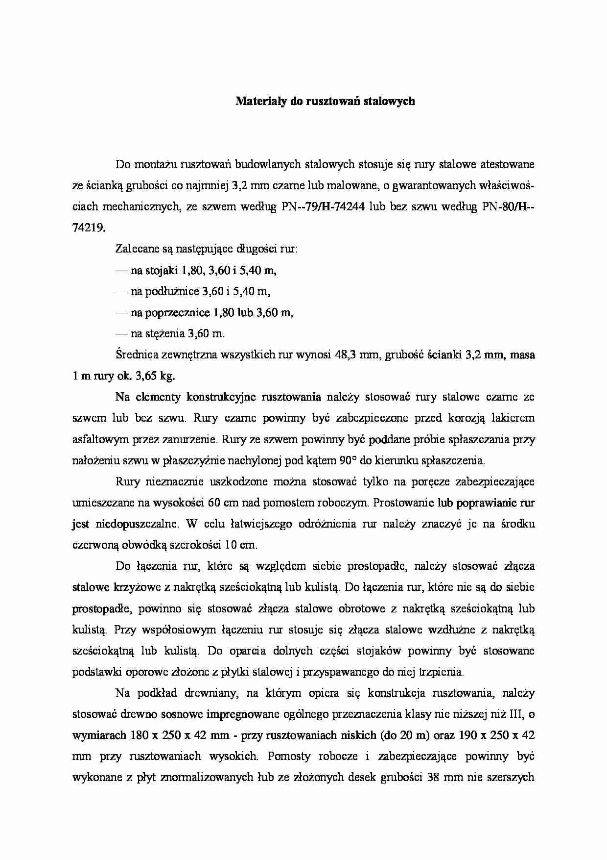 Materiały do rusztowań stalowych - strona 1