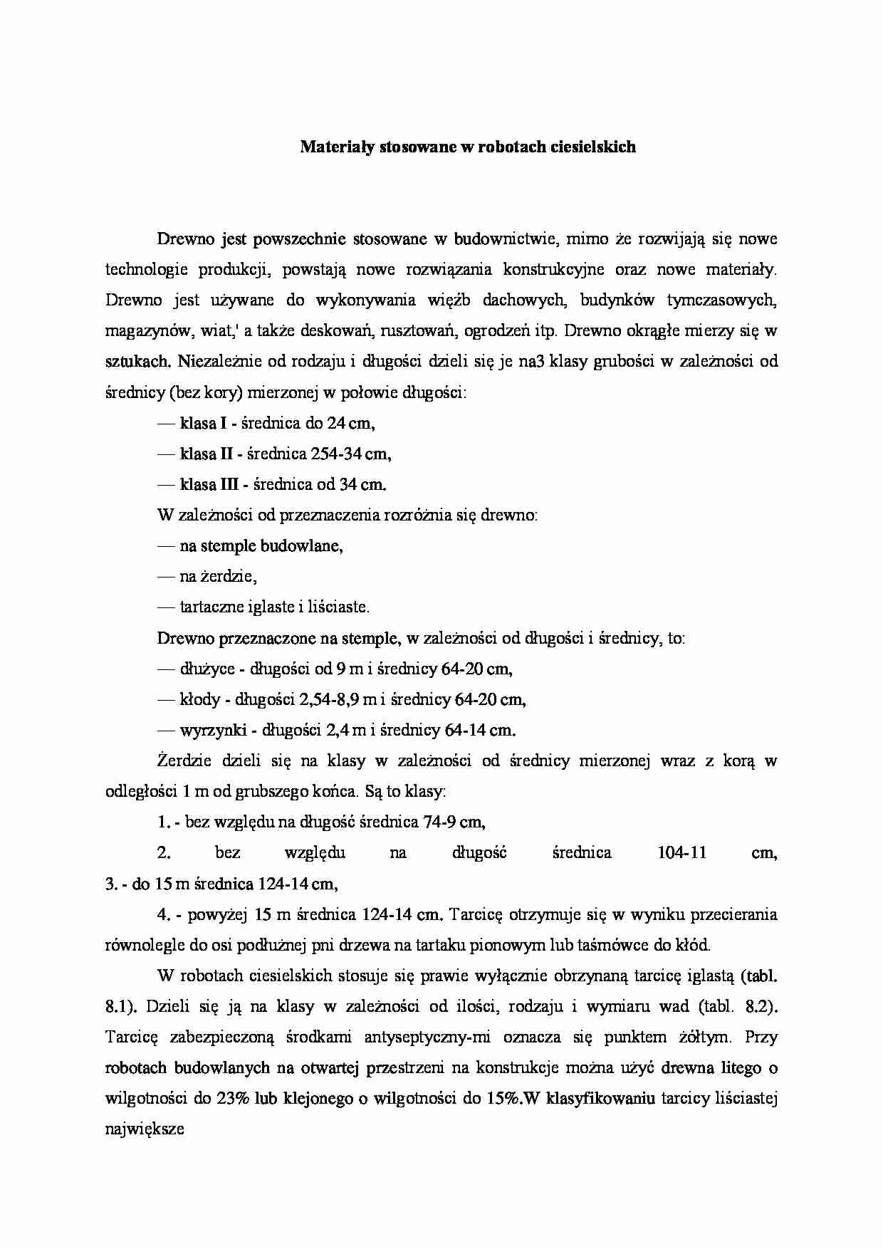 Materiały stosowane w robotach ciesielskich - strona 1