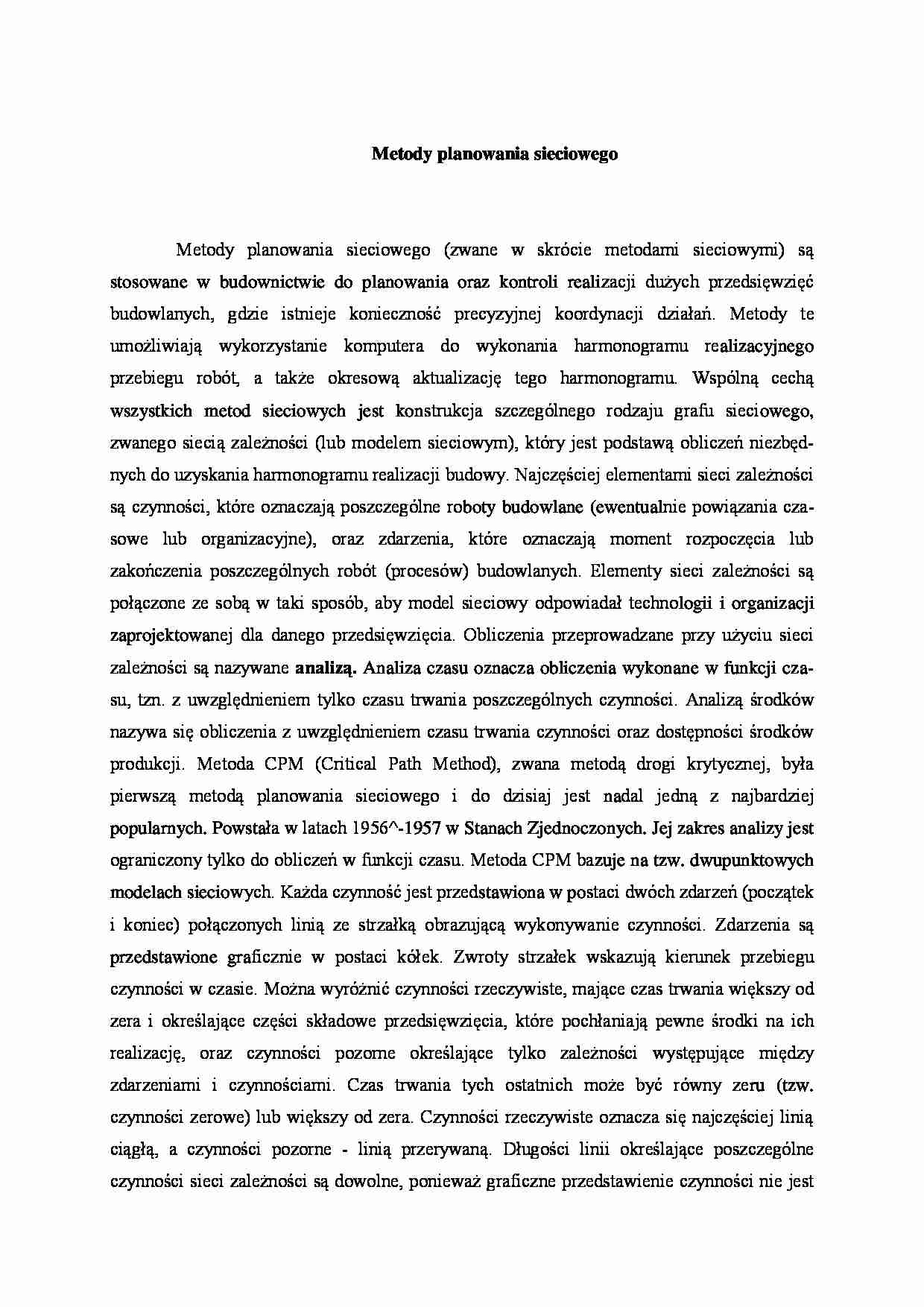 Metody planowania sieciowego - strona 1