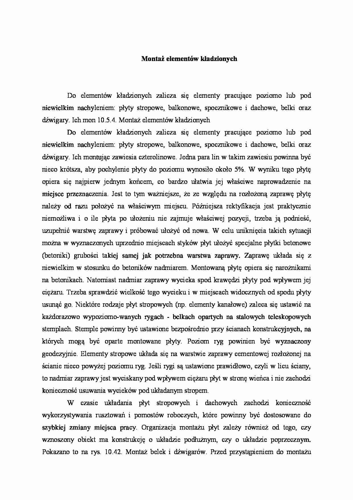 Montaż elementów kładzionych - strona 1