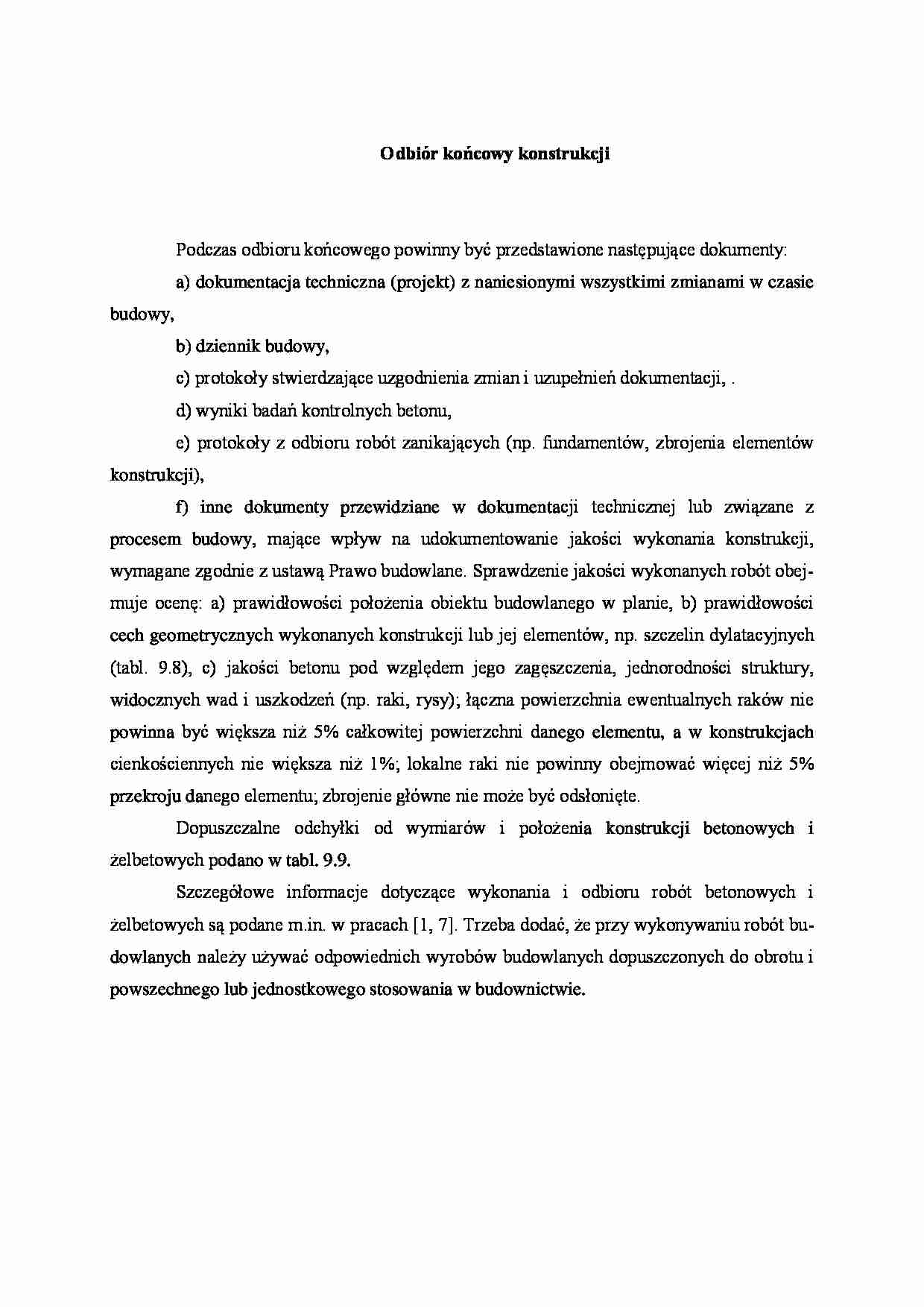 Odbiór końcowy konstrukcji - strona 1