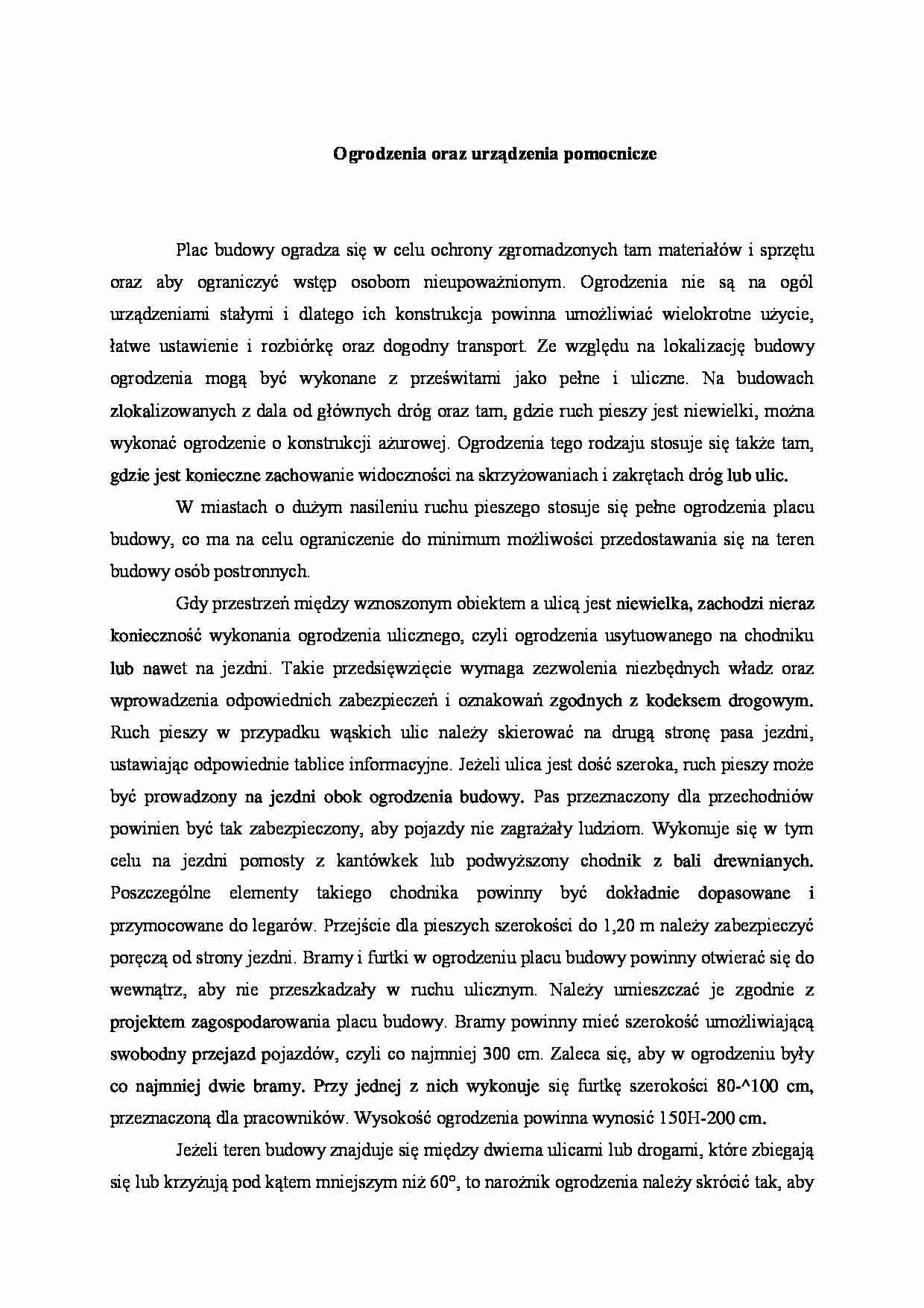 Ogrodzenia oraz urządzenia pomocnicze - strona 1