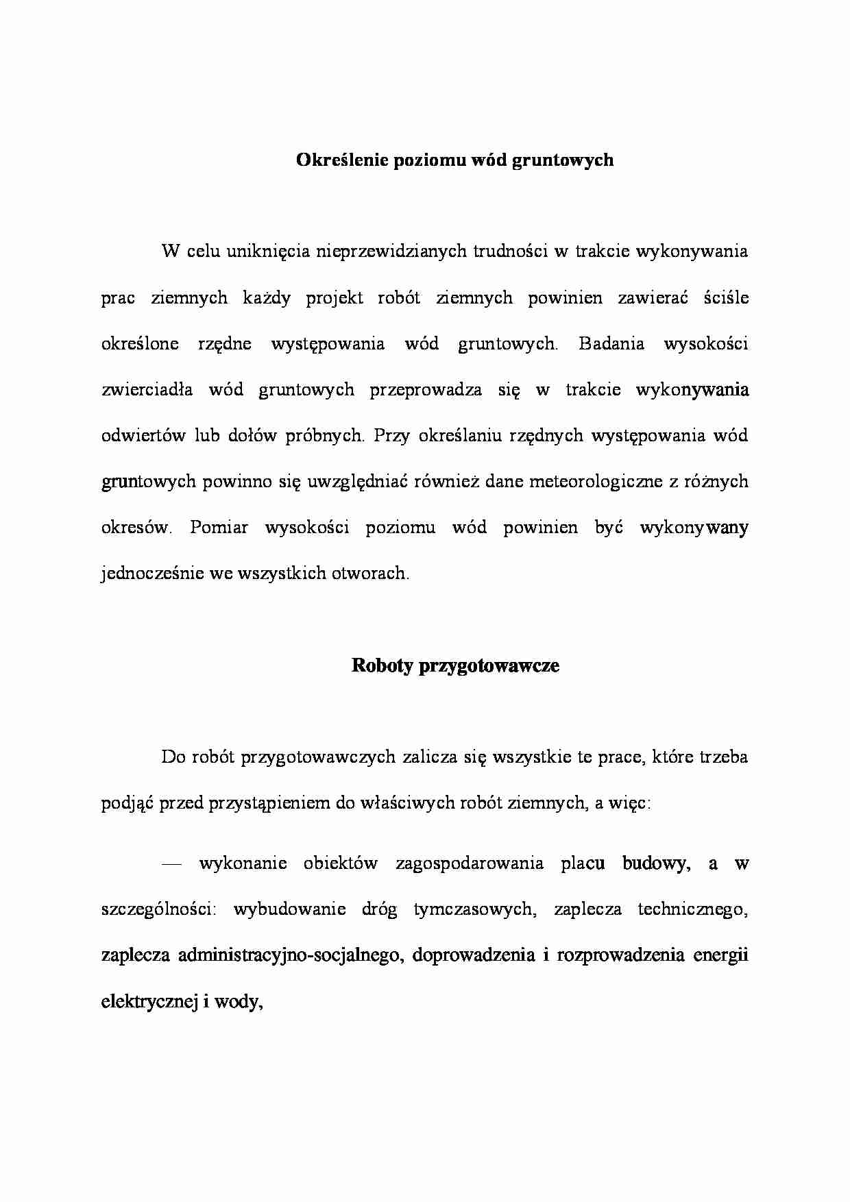 Określenie poziomu wód gruntowych - strona 1