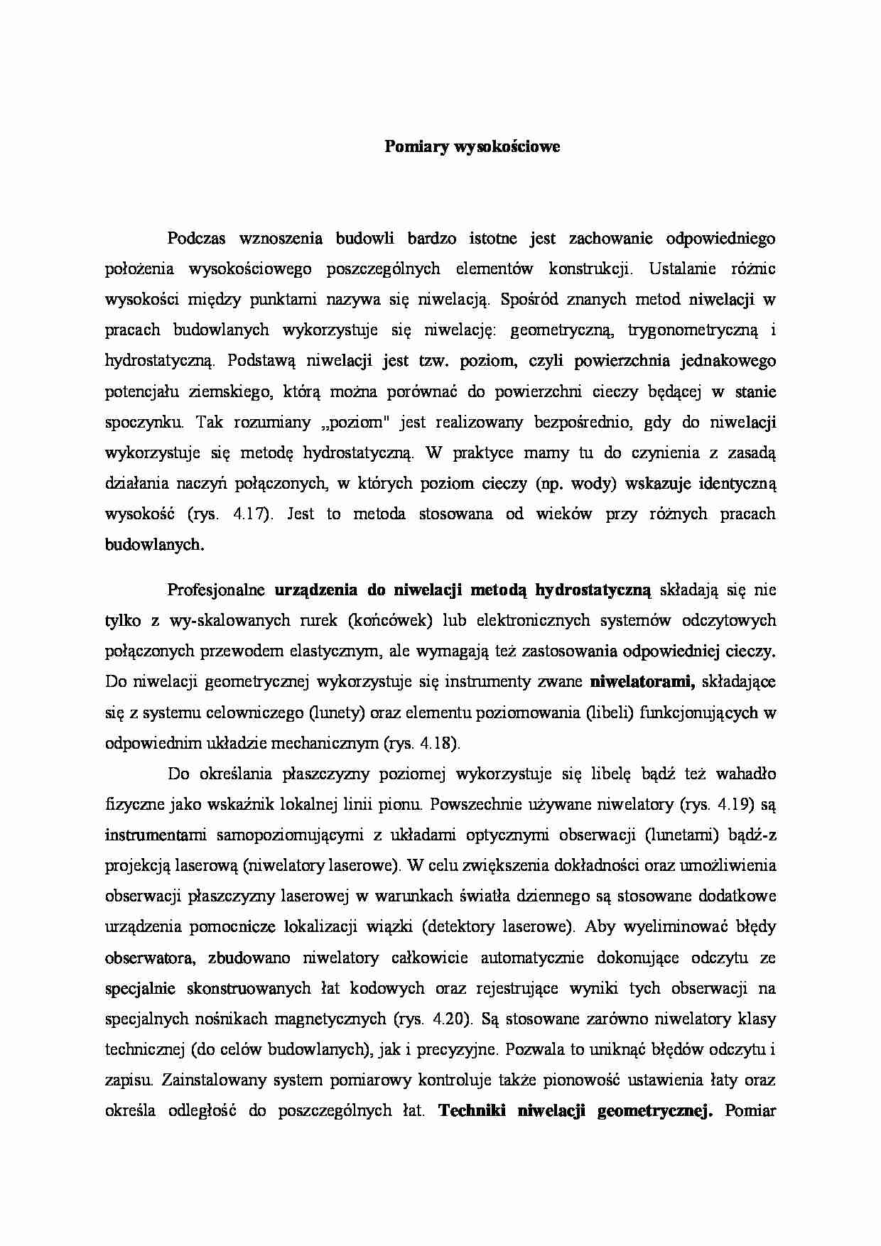 Pomiary wysokościowe - strona 1