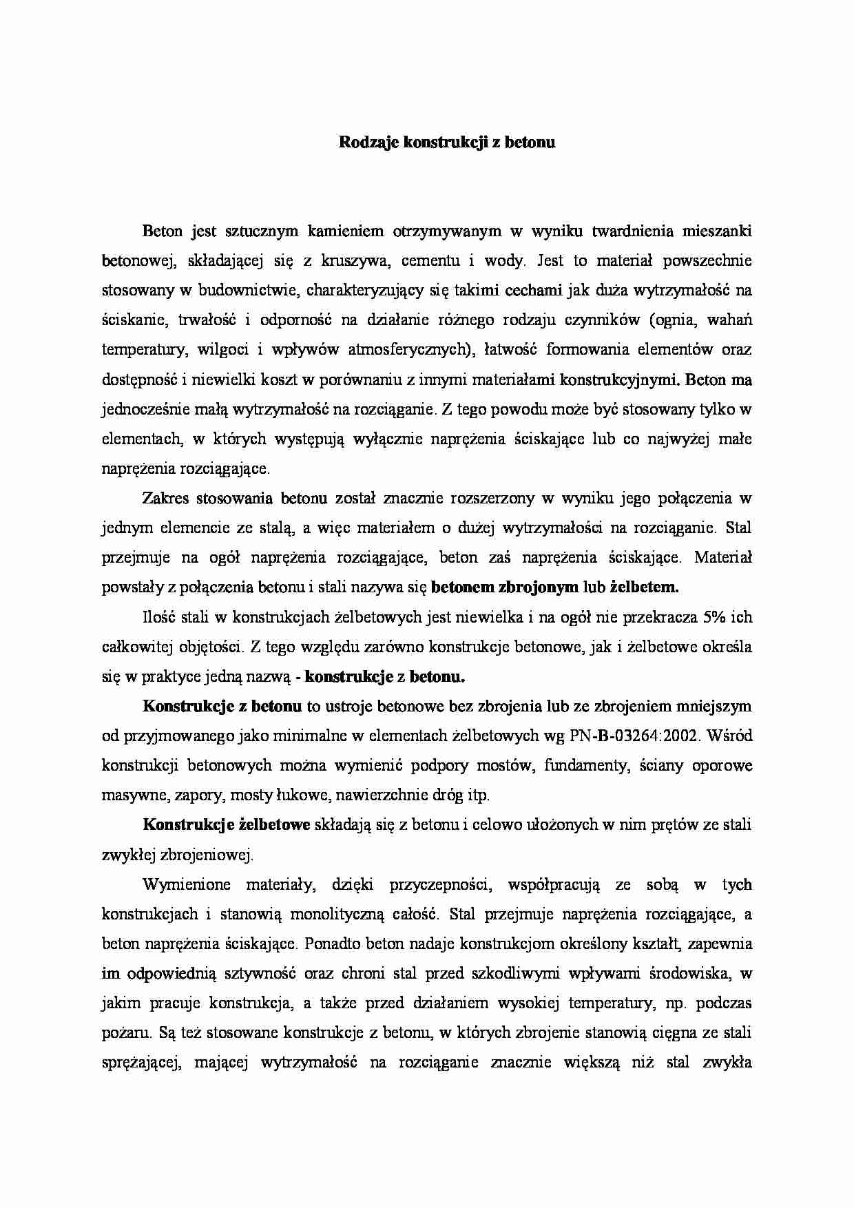 Rodzaje konstrukcji z betonu - strona 1