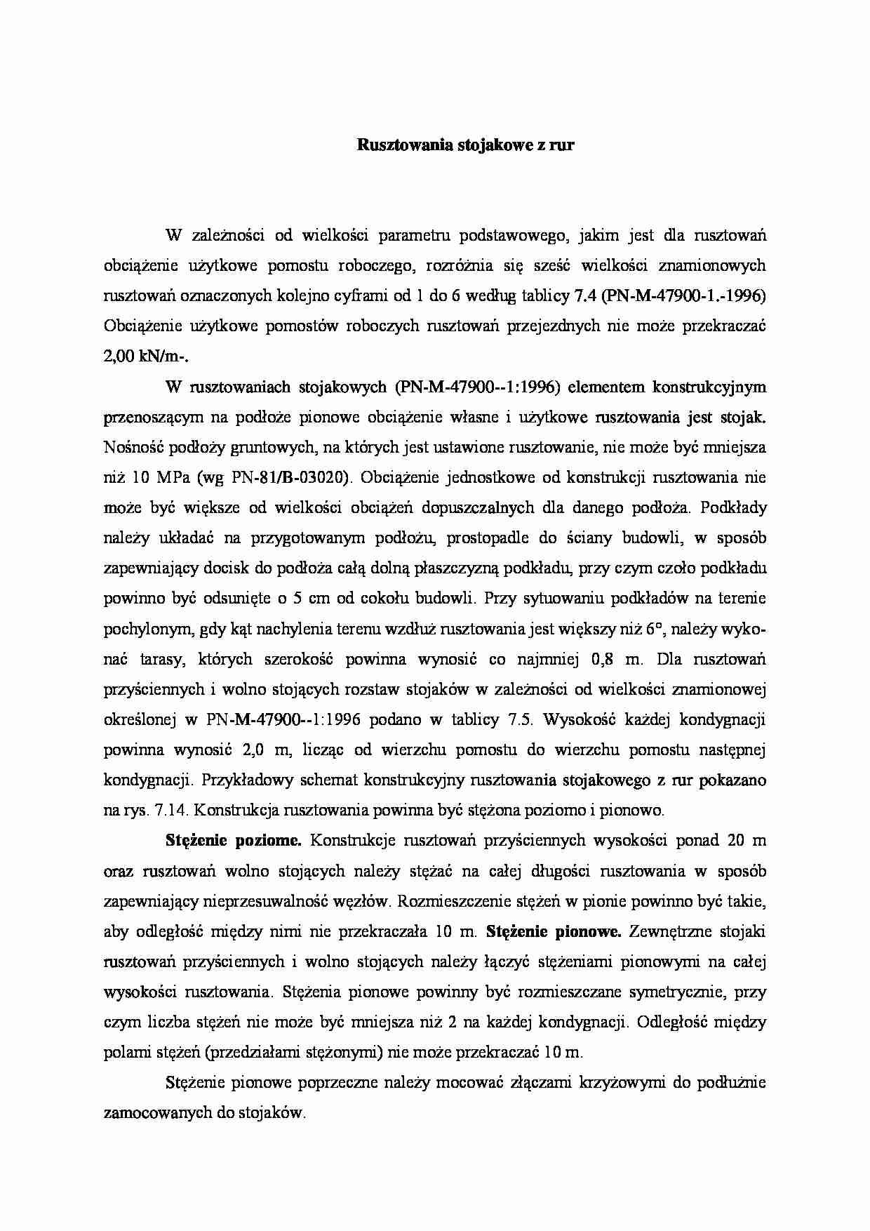 Rusztowania stojakowe z rur - strona 1