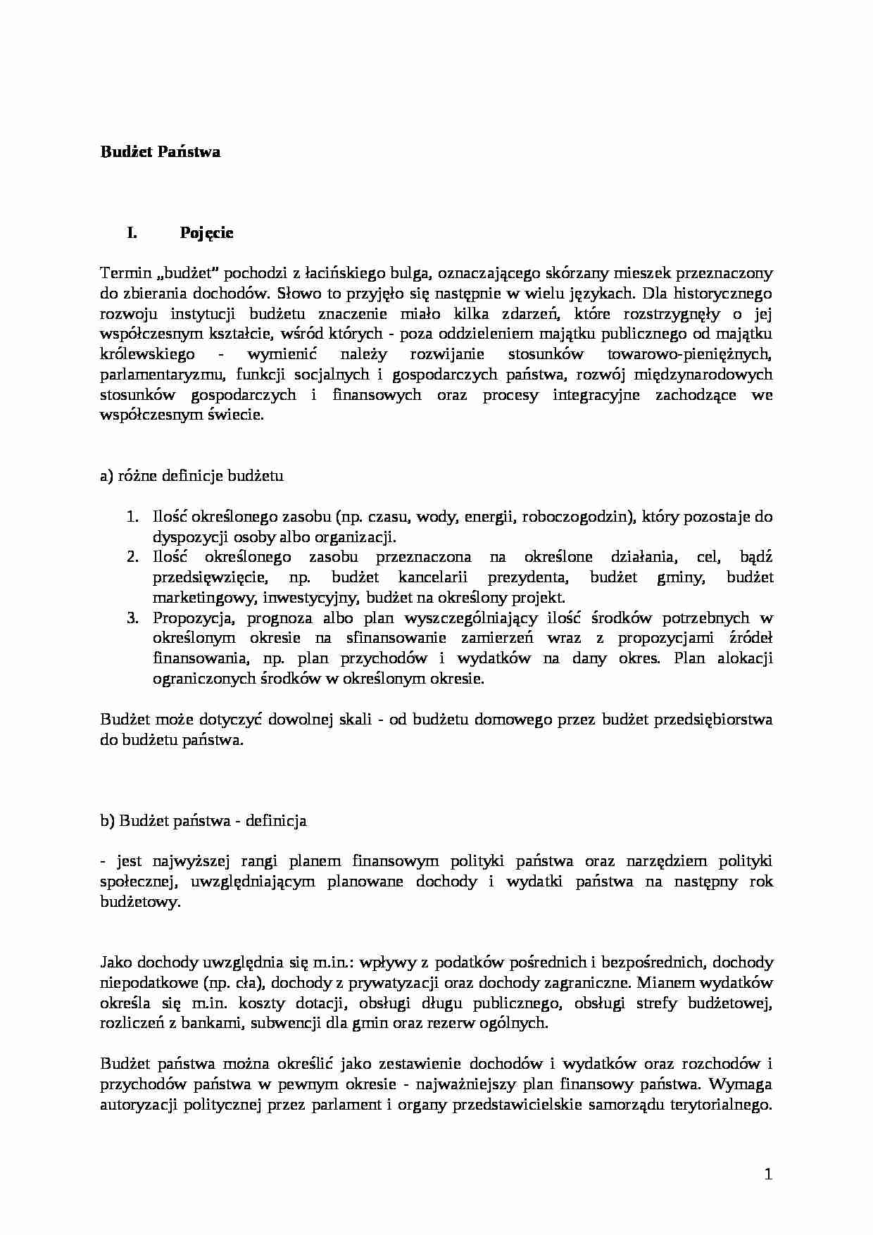 Finanse-Budżet państwa - strona 1