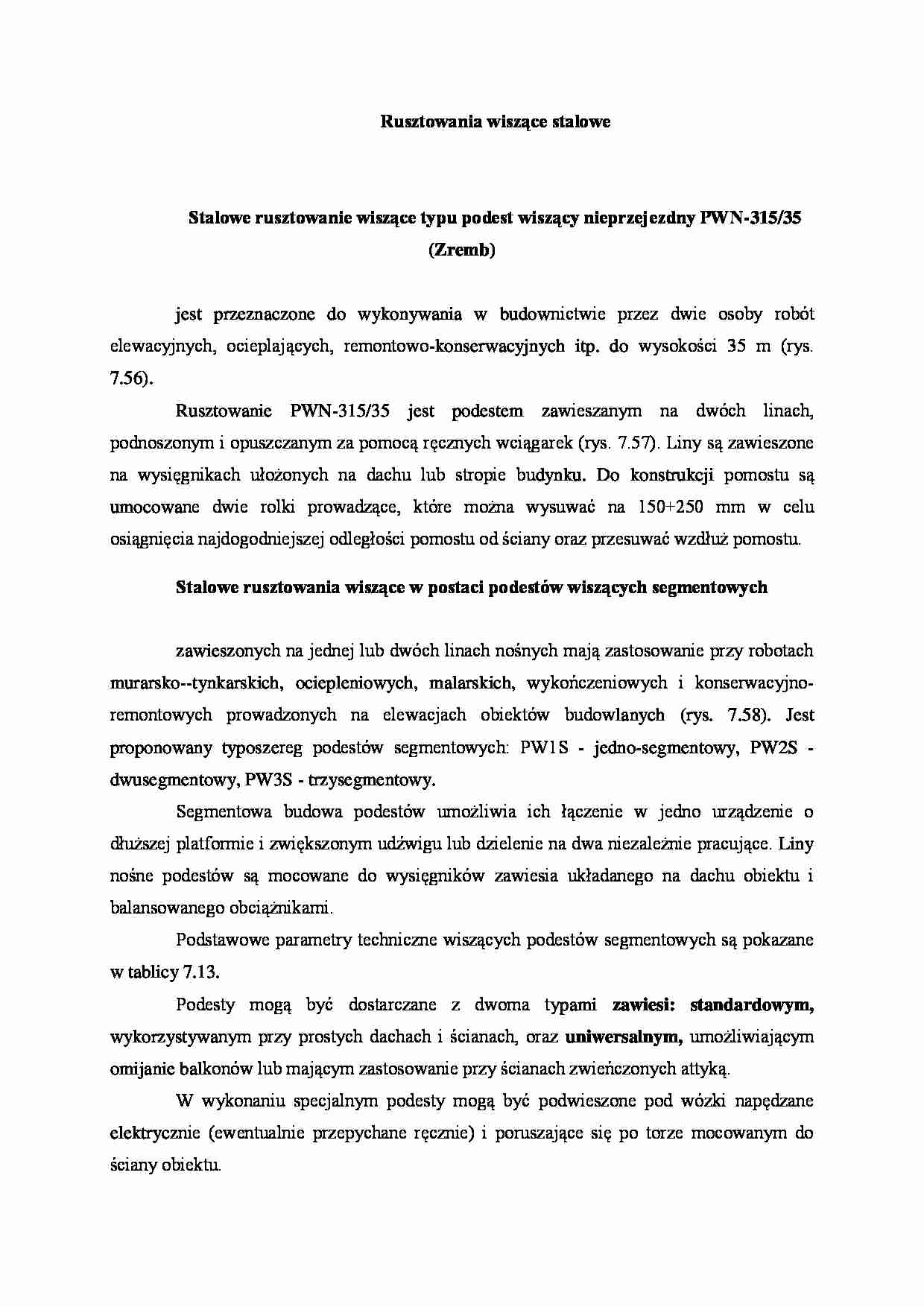 Rusztowania wiszące stalowe - strona 1